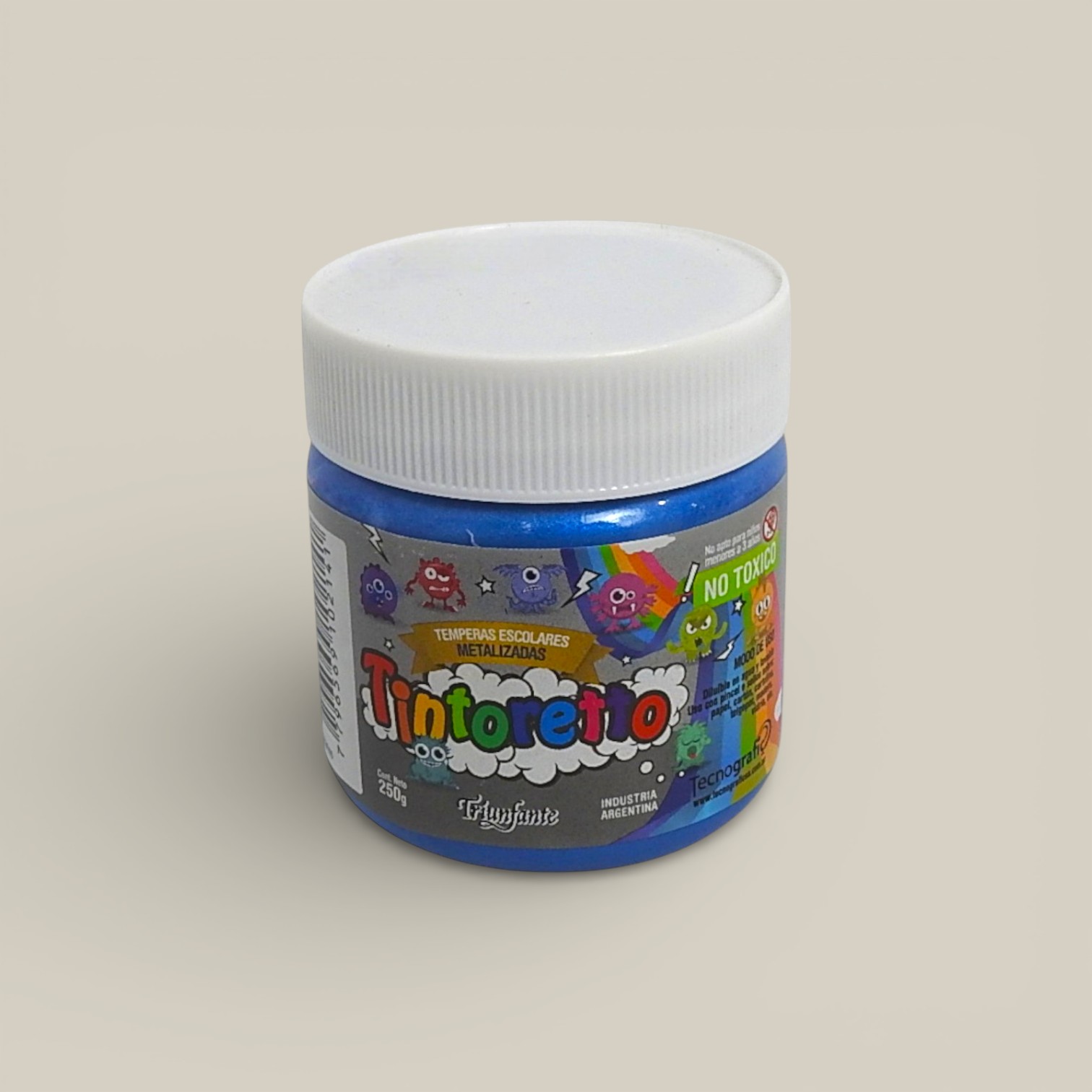 Tempera pote tinto azul marino metal x 250gs