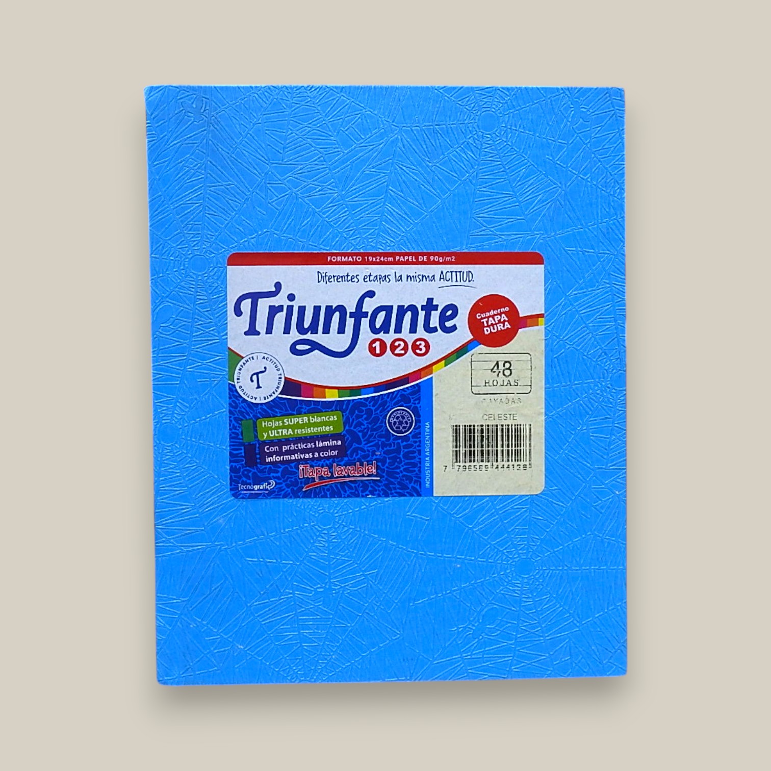 Cuaderno celeste t/dura triunfante 123 50 h