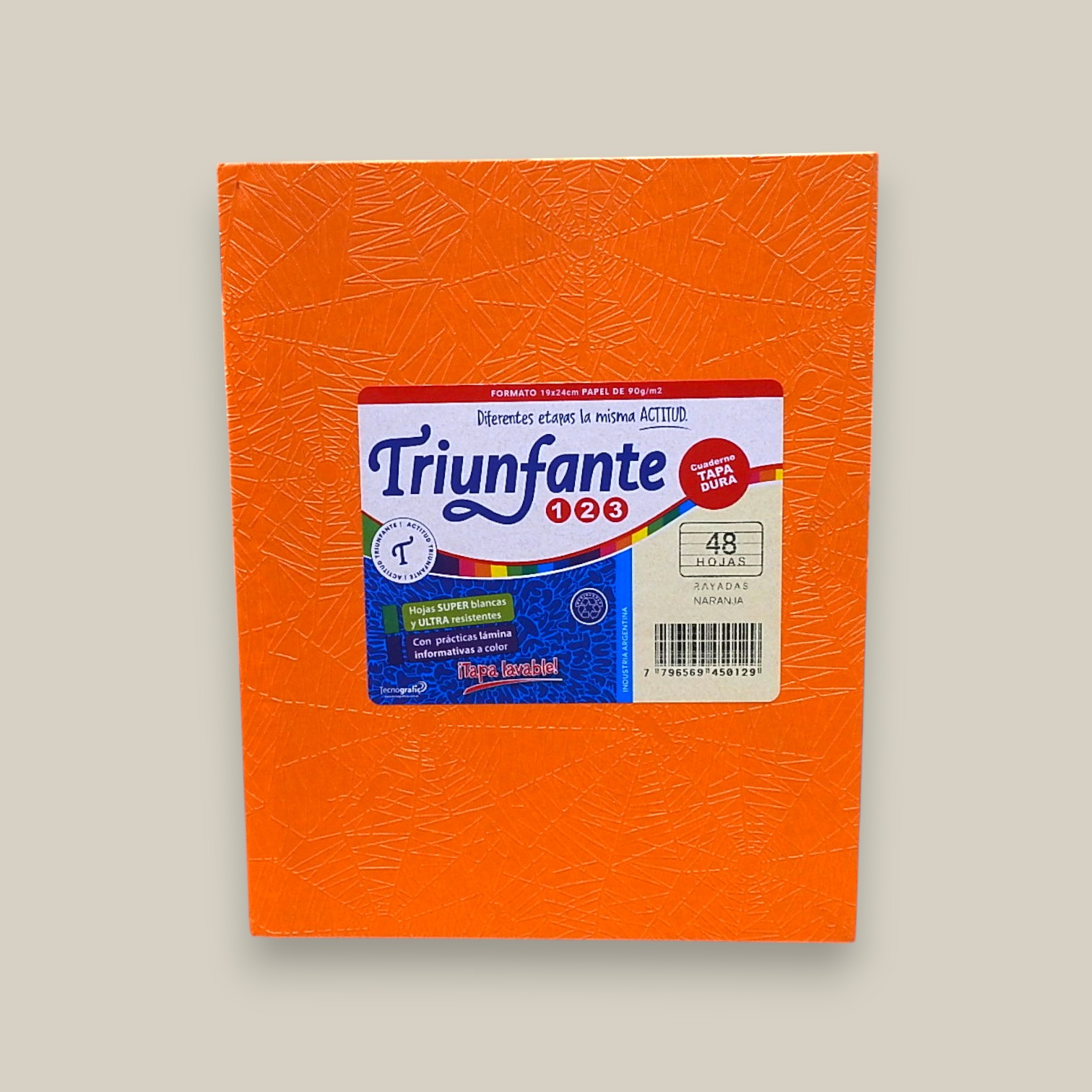 Cuaderno naranja t/dura triunfante 123 50 h