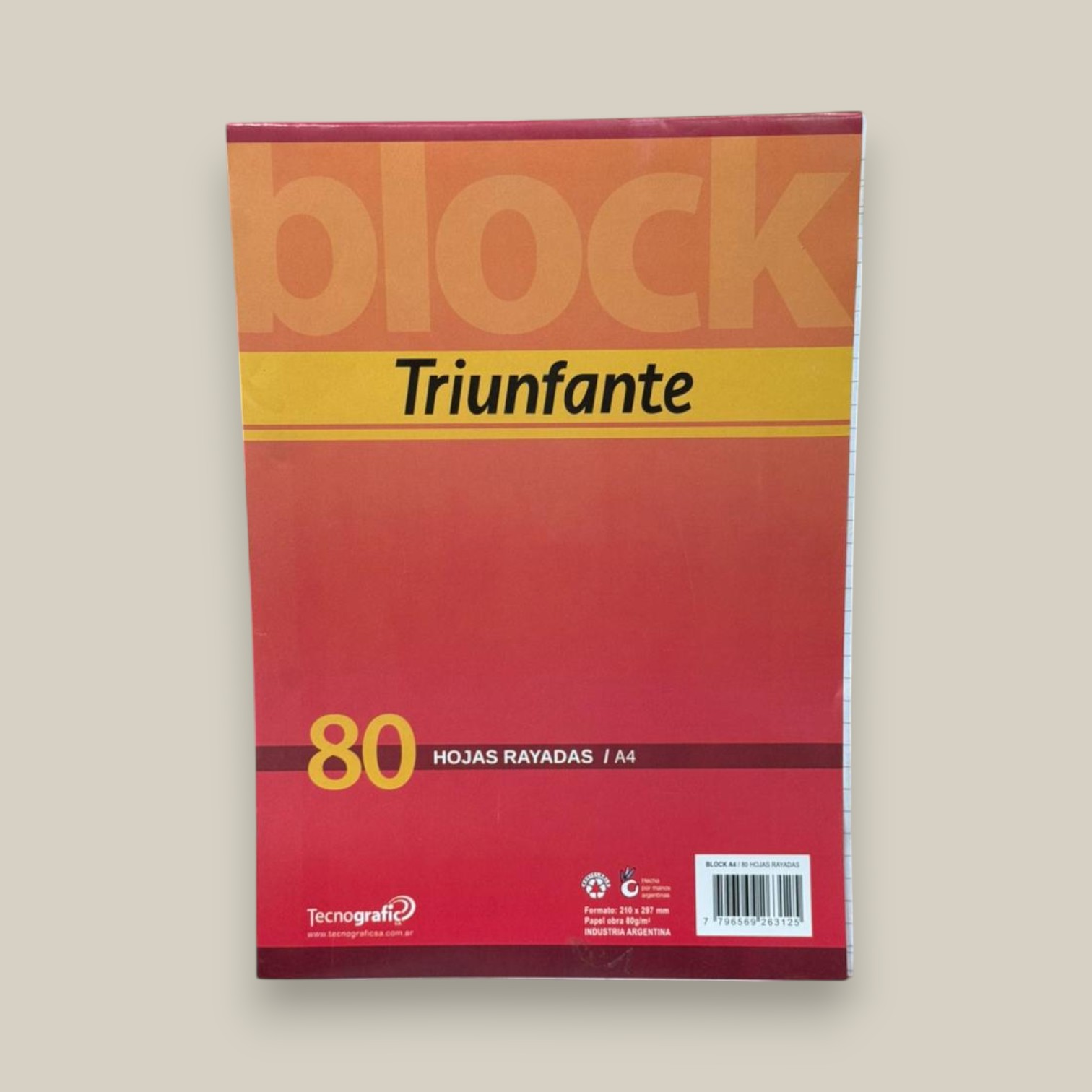 Block triunfante rayadas a4 80 h