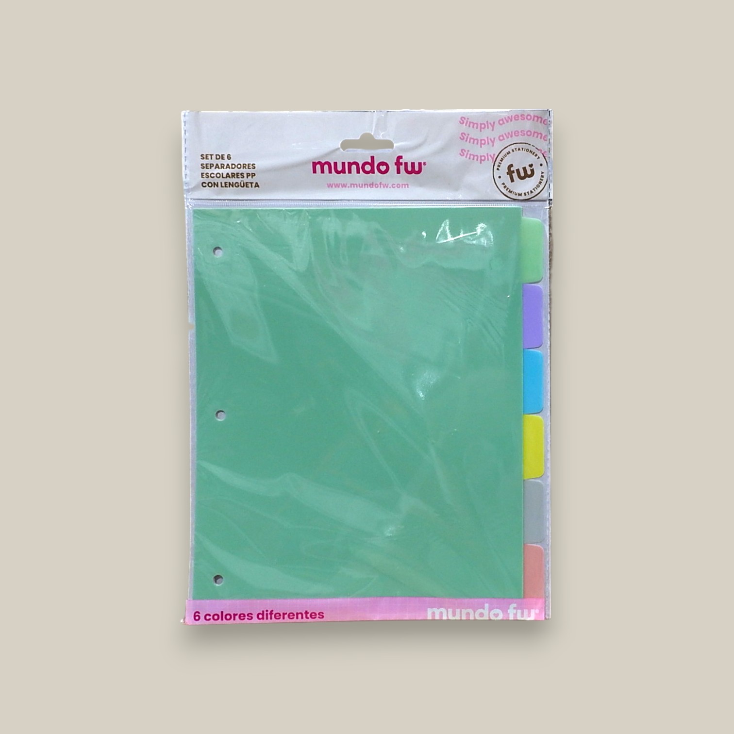 Separadores fw escolares pp pastel