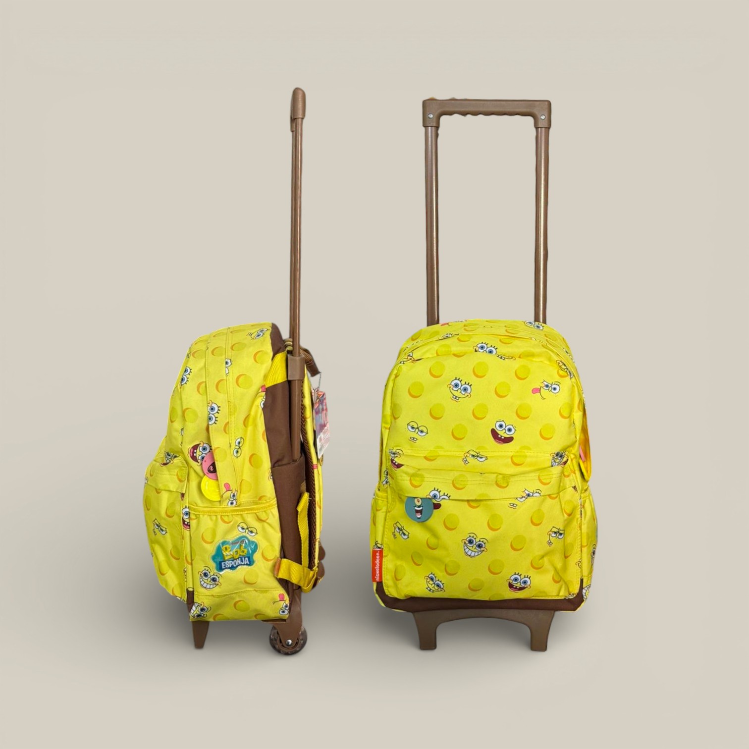 Mochila bob esponja 16" c/carro