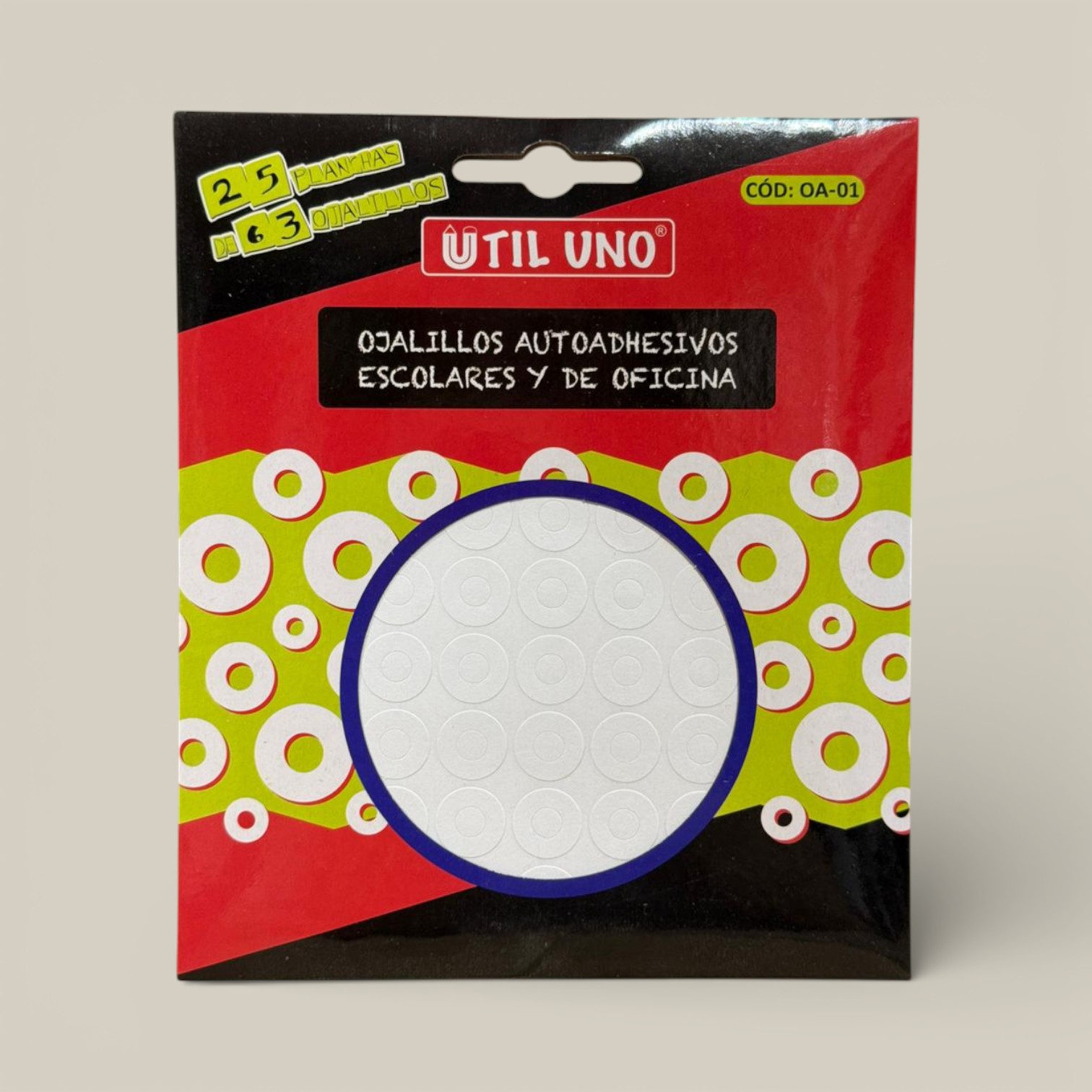 Ojalillo autoadhesivos plancha x 25