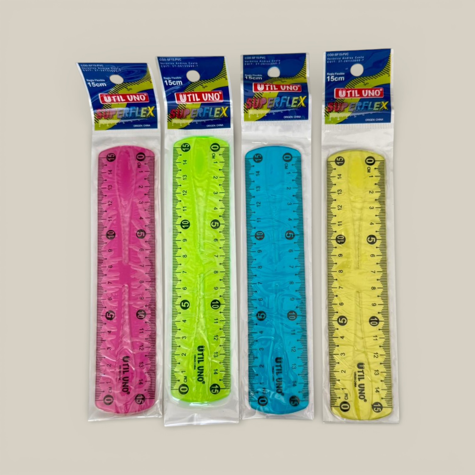 Regla flexible colores vs 15cm