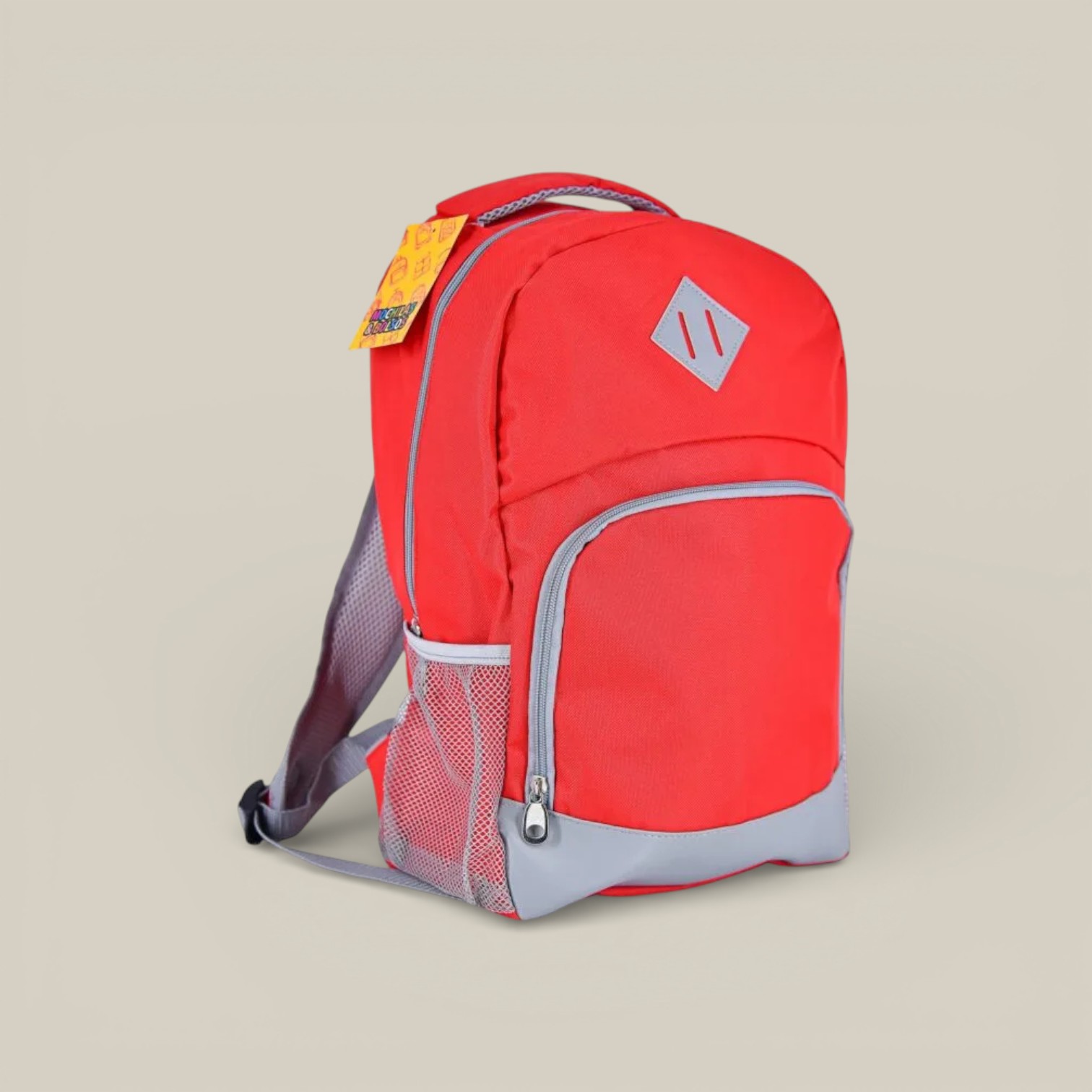 Mochila cordura c/recorte simil cuerina rojo
