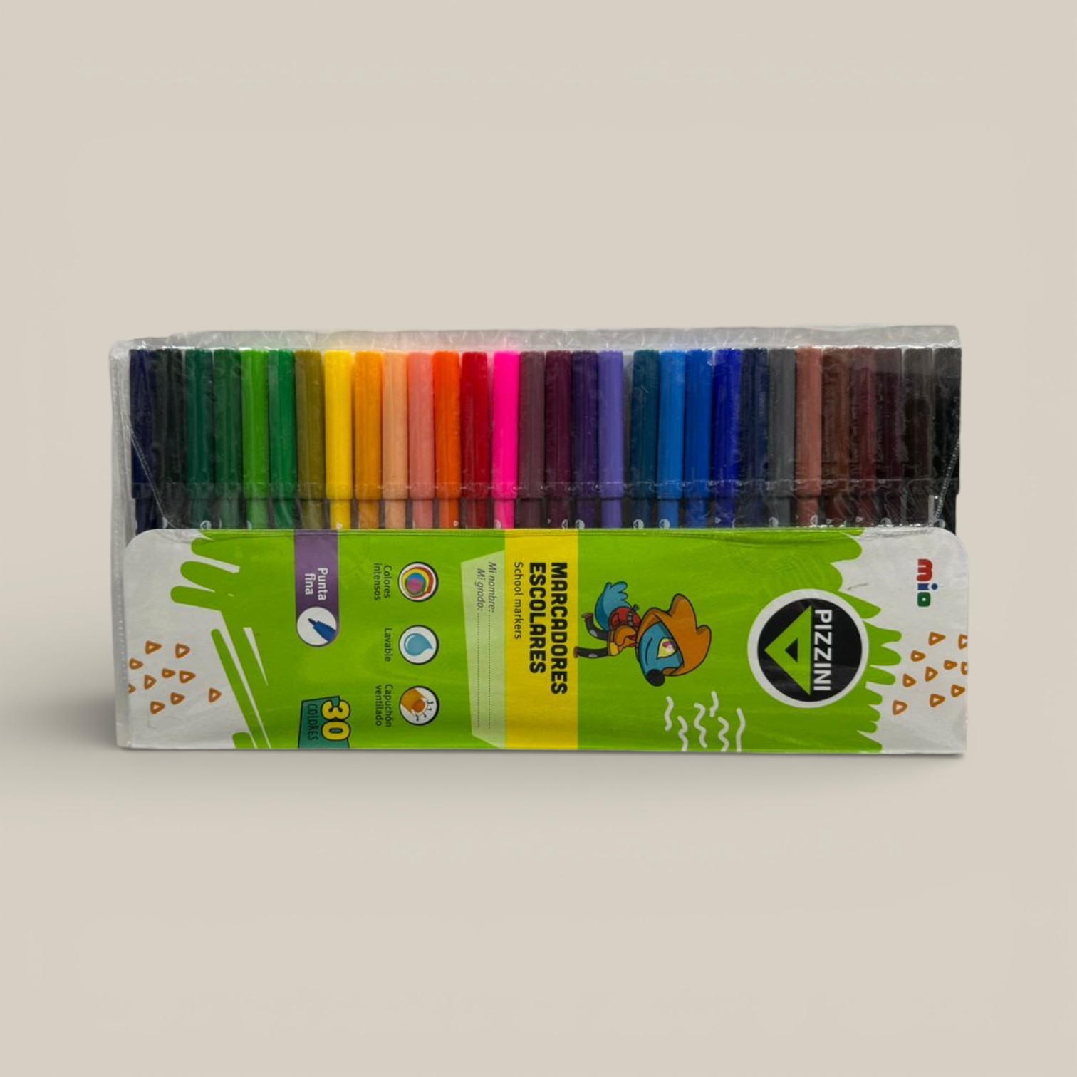 Marcadores escolares finos x 30 colores