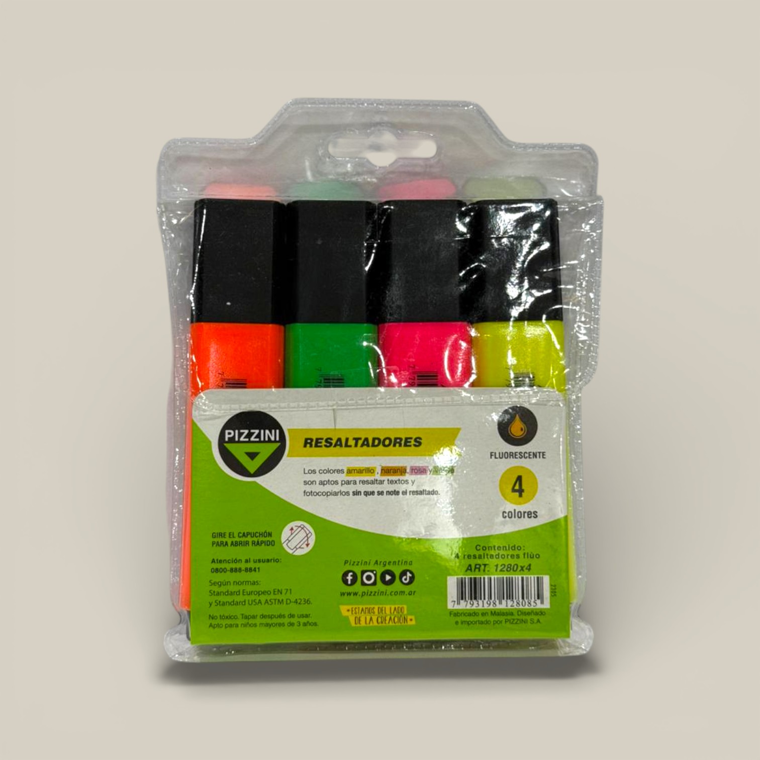 Resaltadores biselados x 4