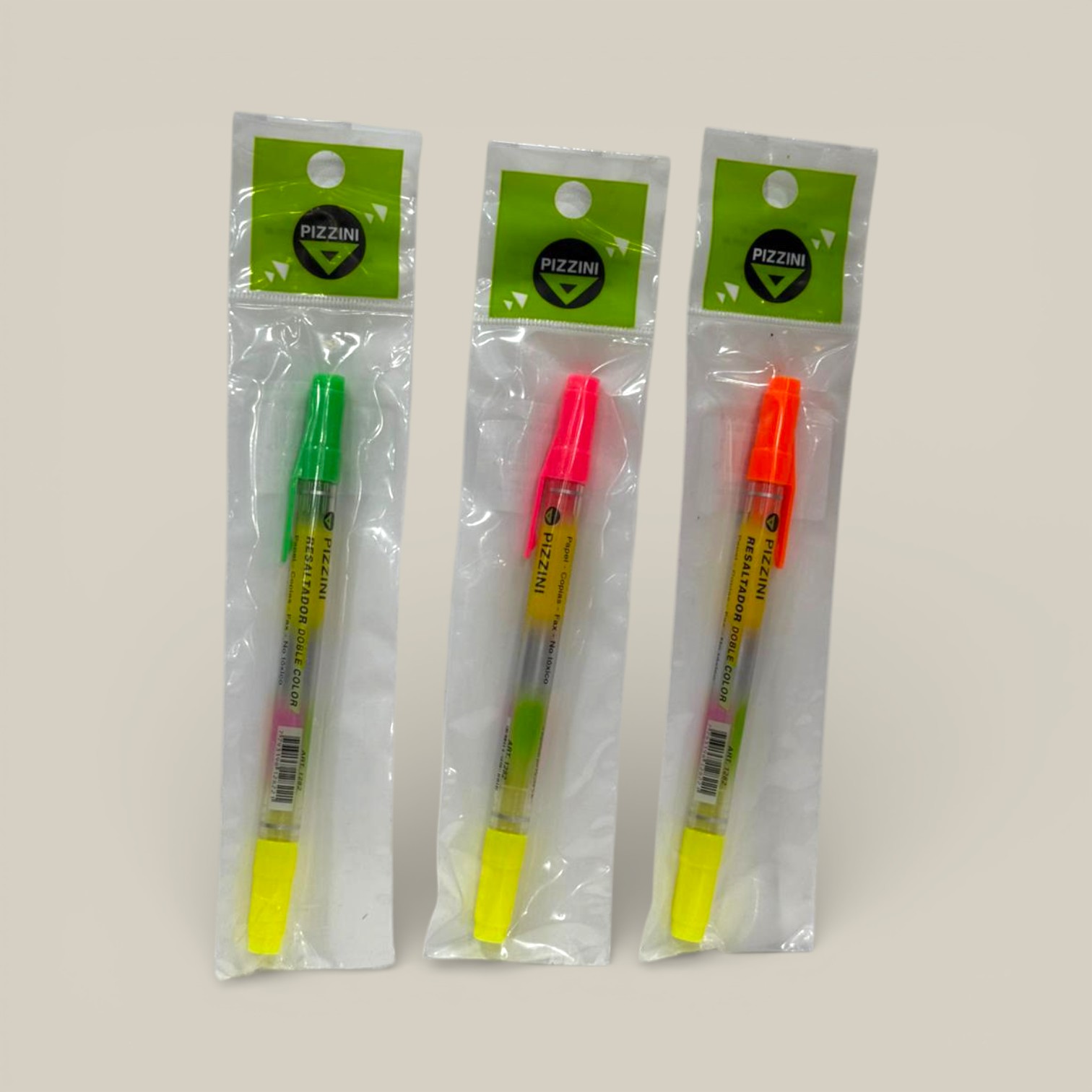 Resaltador doble color punta biselada e/bolsa