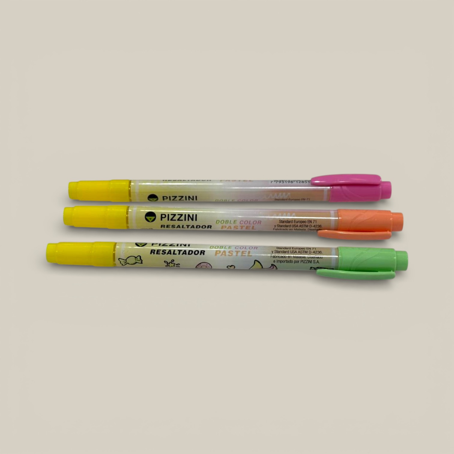 Resaltador doble punta biselada pastel