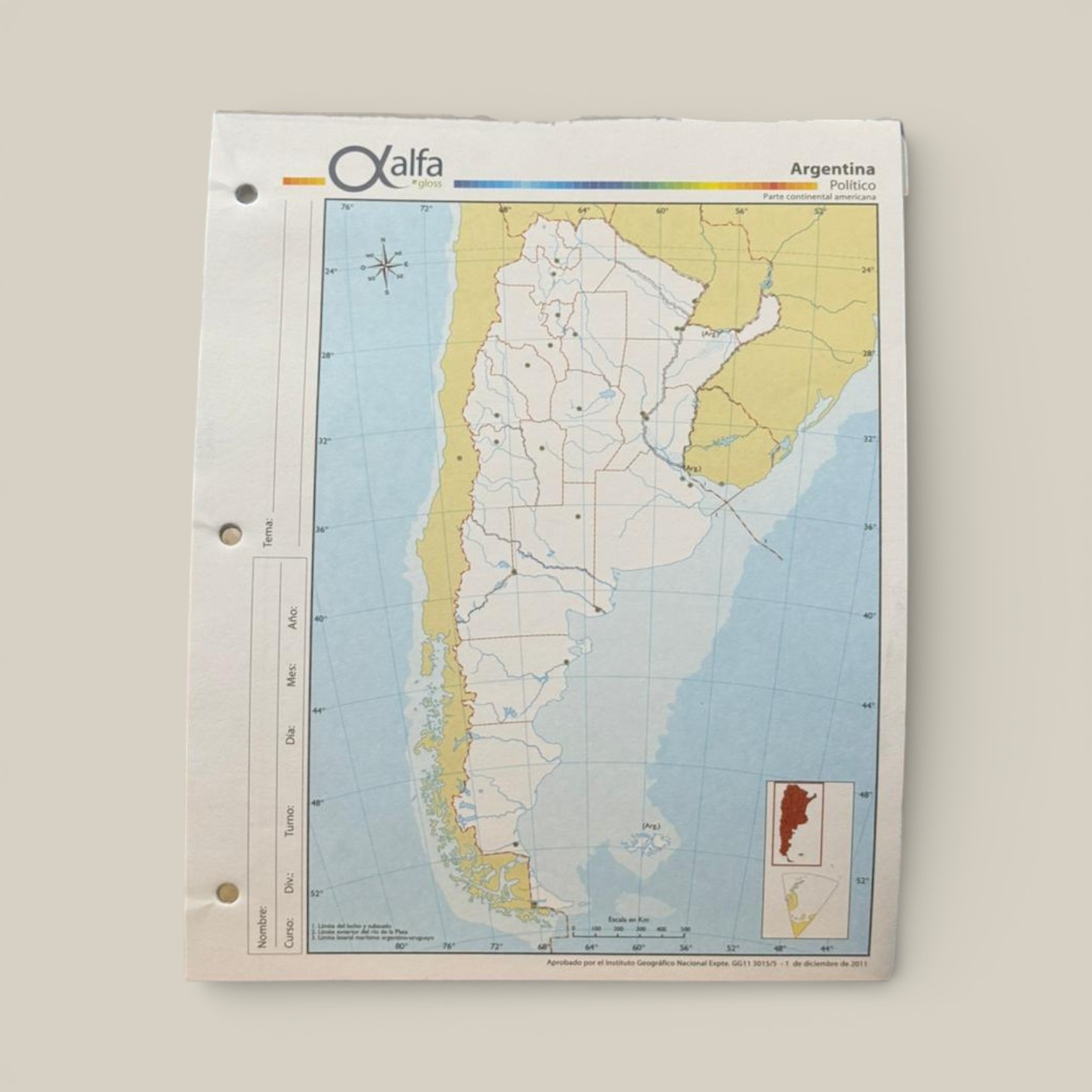 Mapa alfa nro.3 argentina-politico unidad
