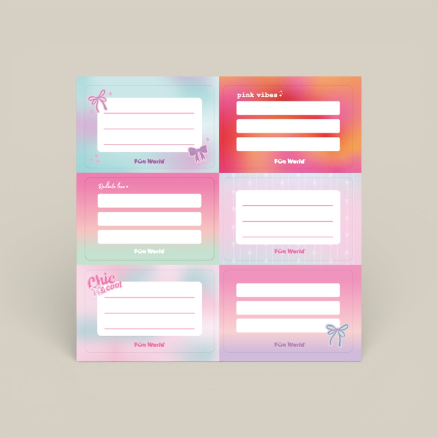 Etiquetas autoadhesivas fw escolares pastel x 2 planchas