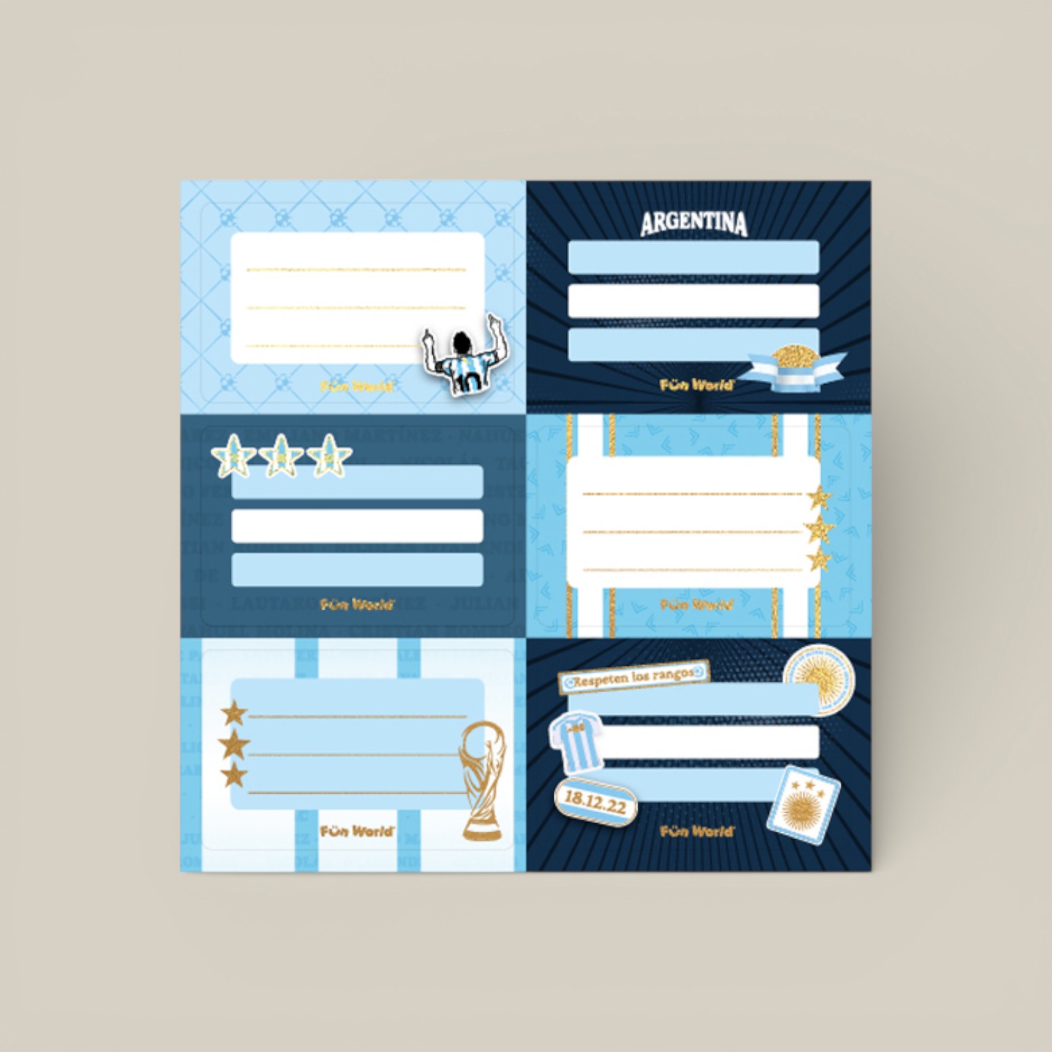 Etiquetas autoadhesivas fw esolares fanatic x 2 planchas