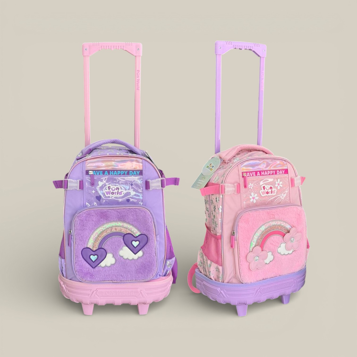 Mochila fw world c/carro 18" desmontable lovely