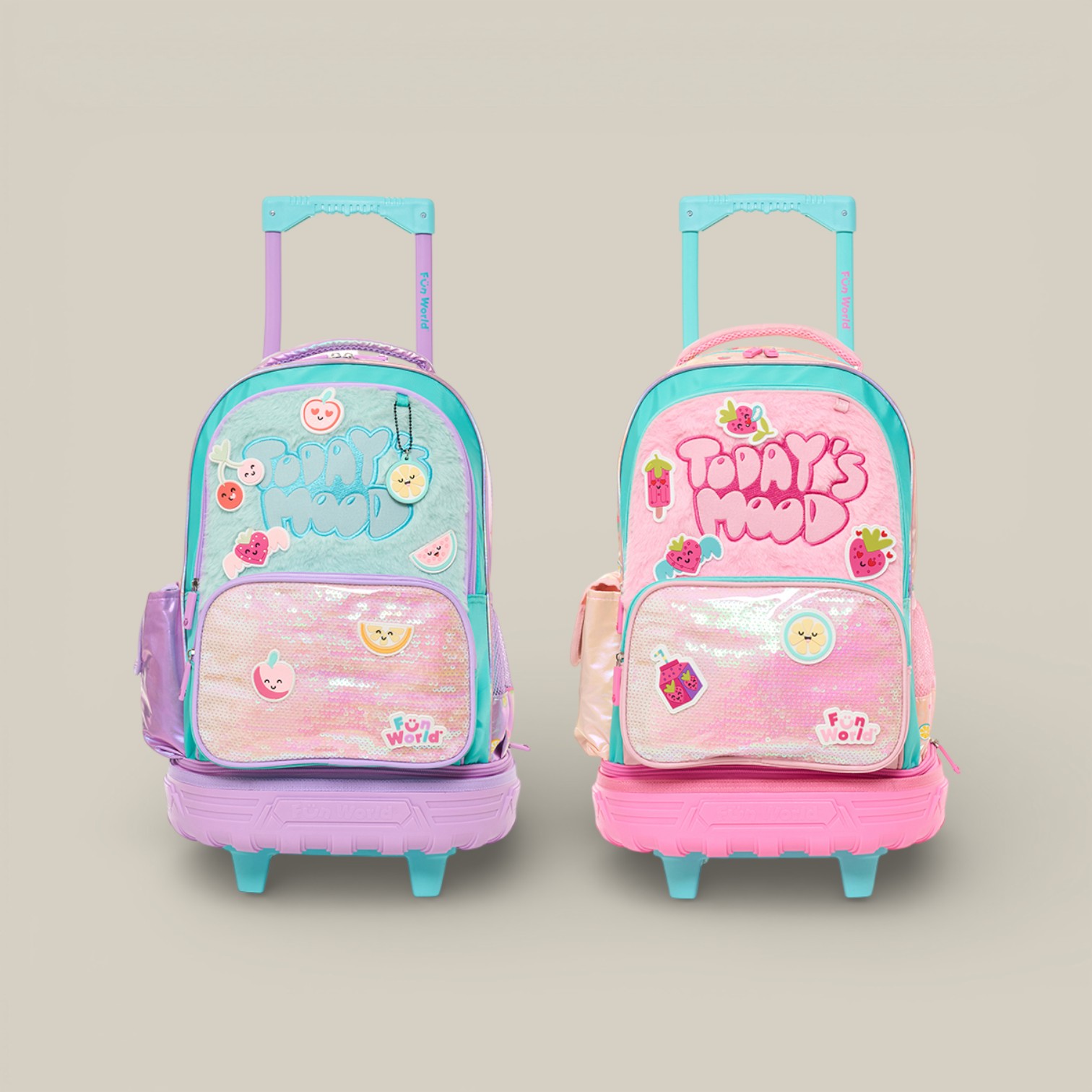 Mochila fun world c/carro 18" desmontable fresh