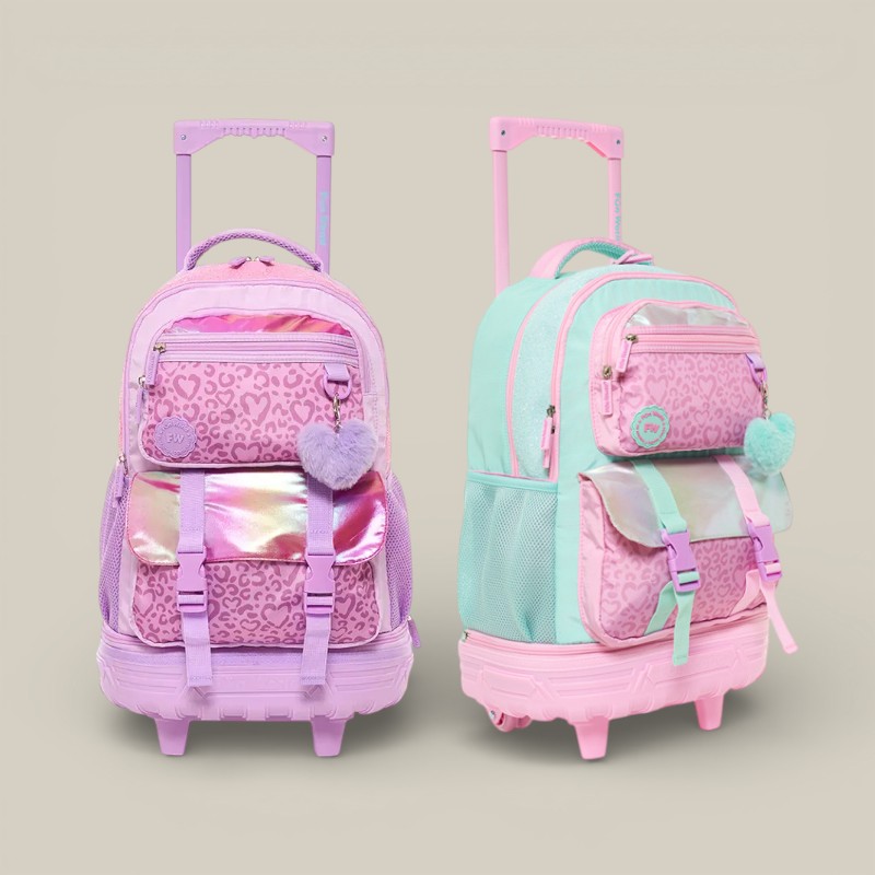 Mochila fun world c/carro 18" desmontable chic