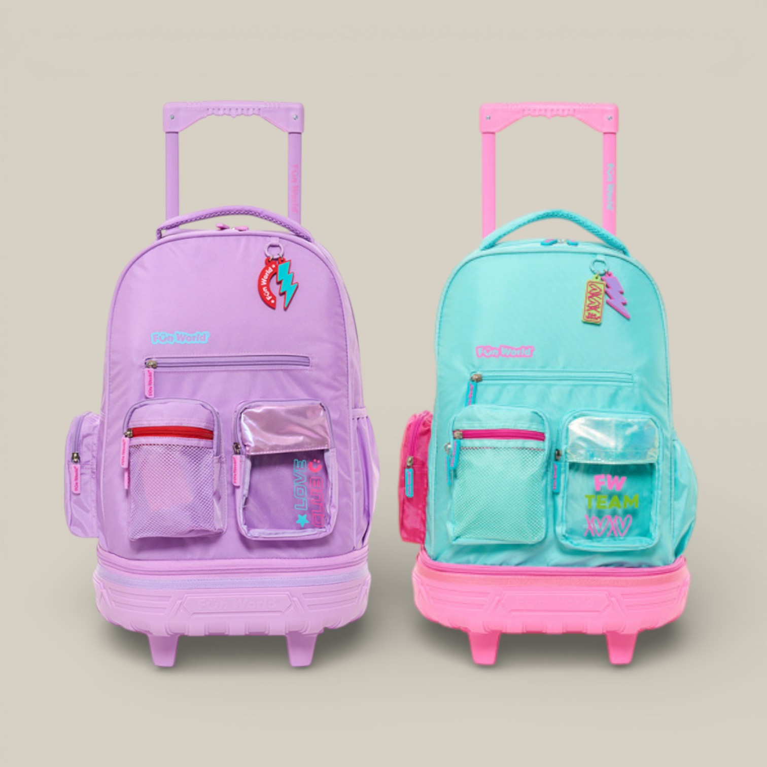 Mochila fun world c/carro 18" desmontable classic