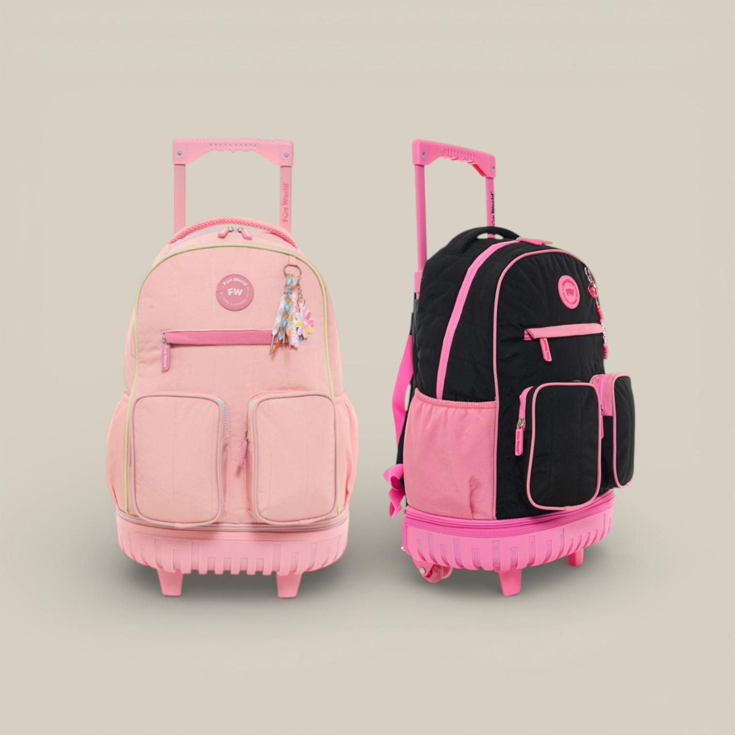 Mochila fun world c/carro 18" desmontable candy