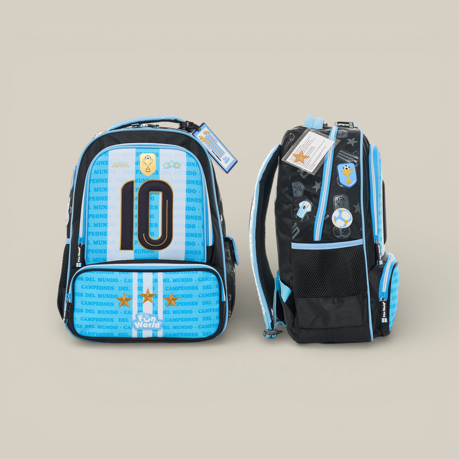 Mochila fun world espalda 17" campeones