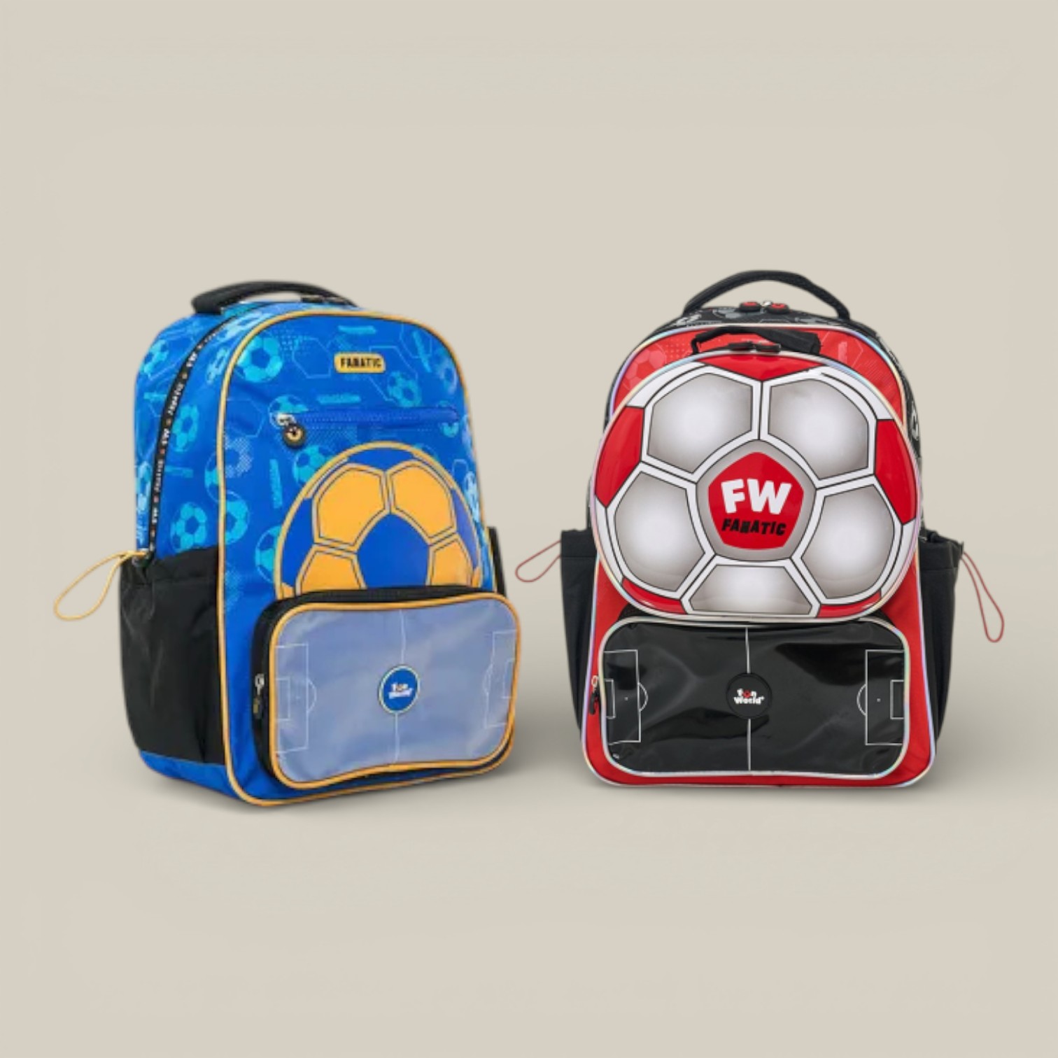 Mochila fun world espalda 17" c/lunchera fanatic