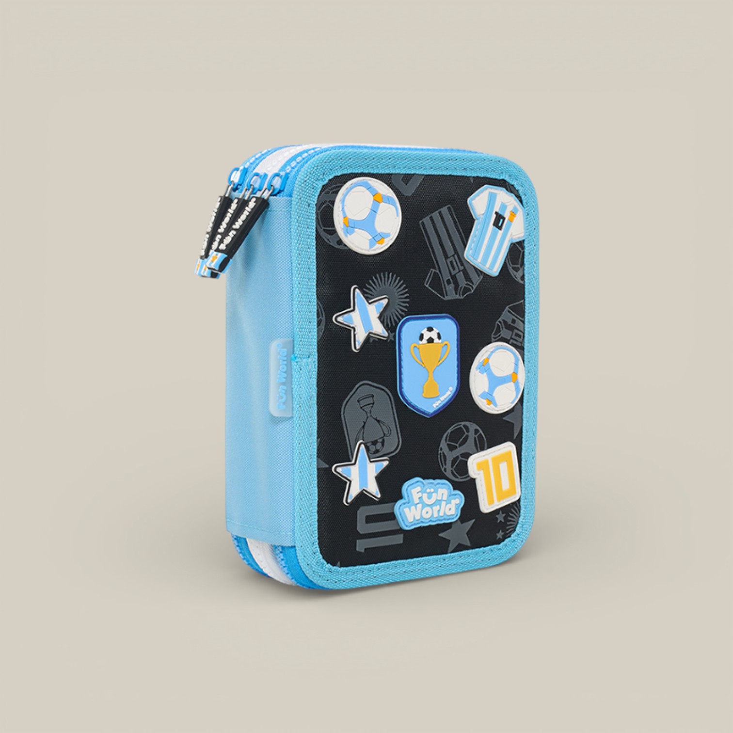 Cartuchera fun world 3 pisos campeones