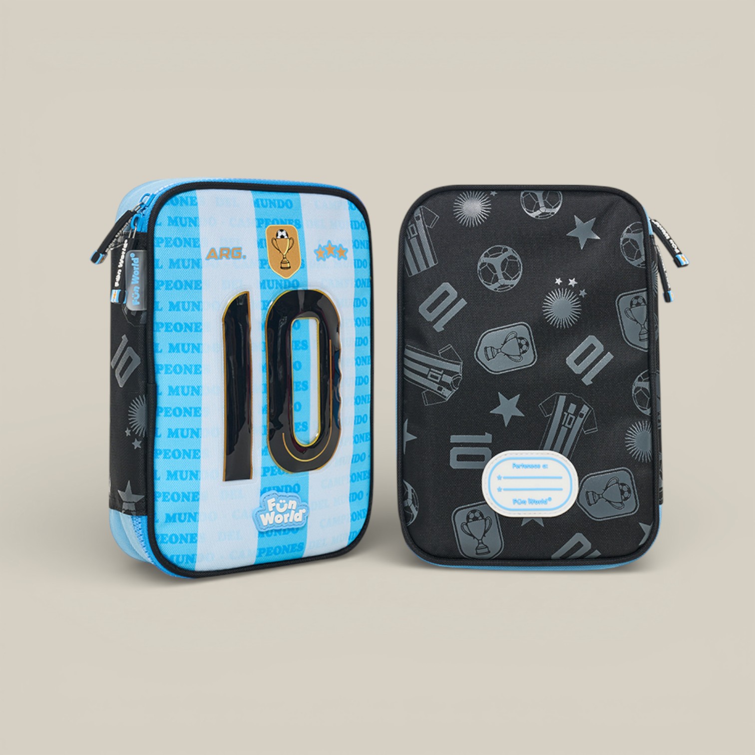 Cartuchera fun world rectangular campeones