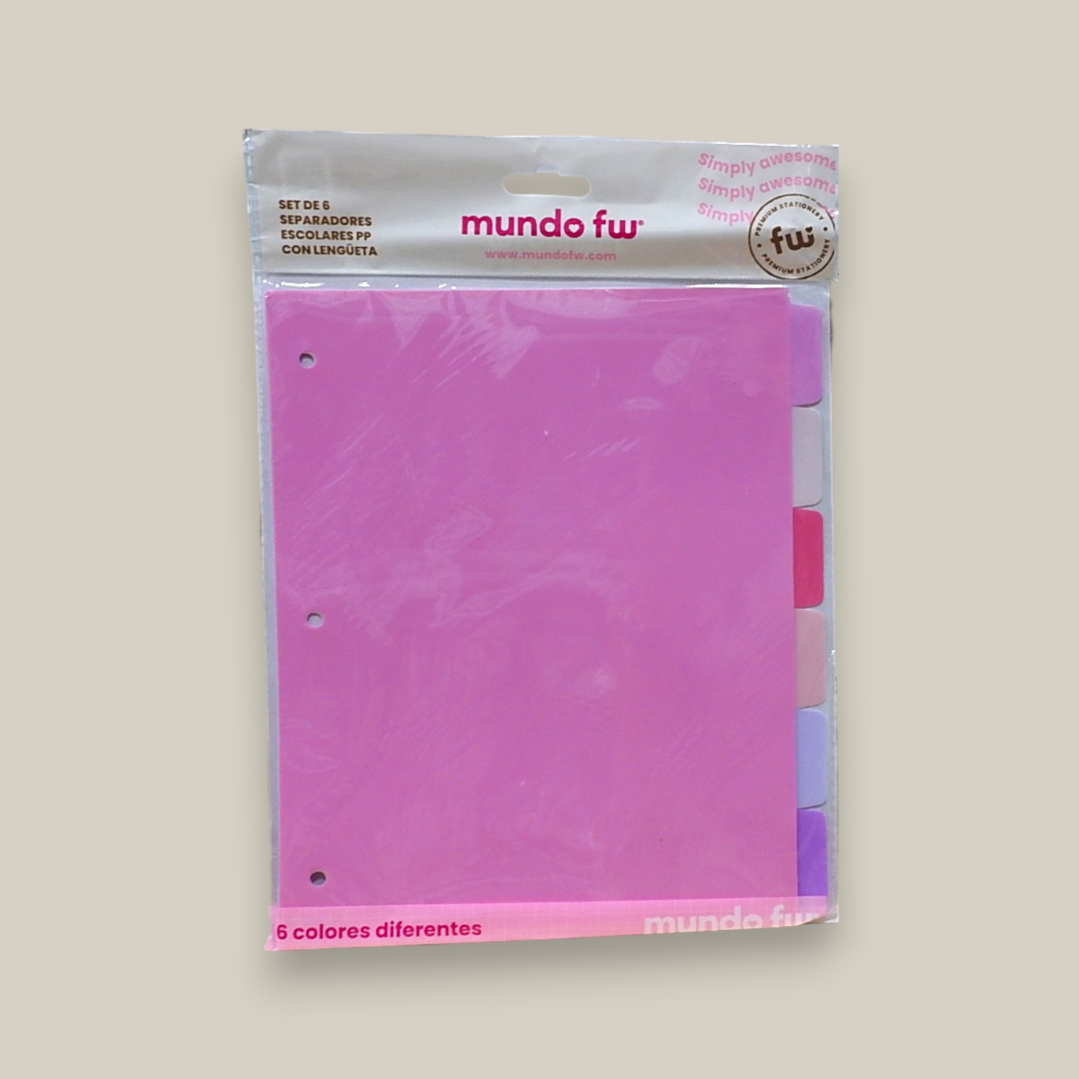 Separadores fw escolar pp pink