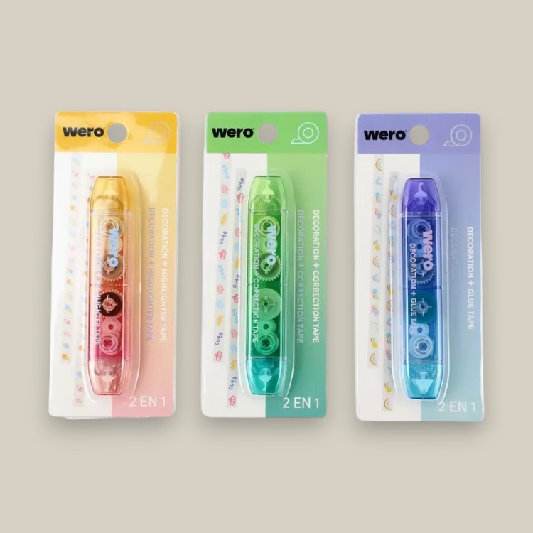 Cinta resaltadora c/pegamento decorativo