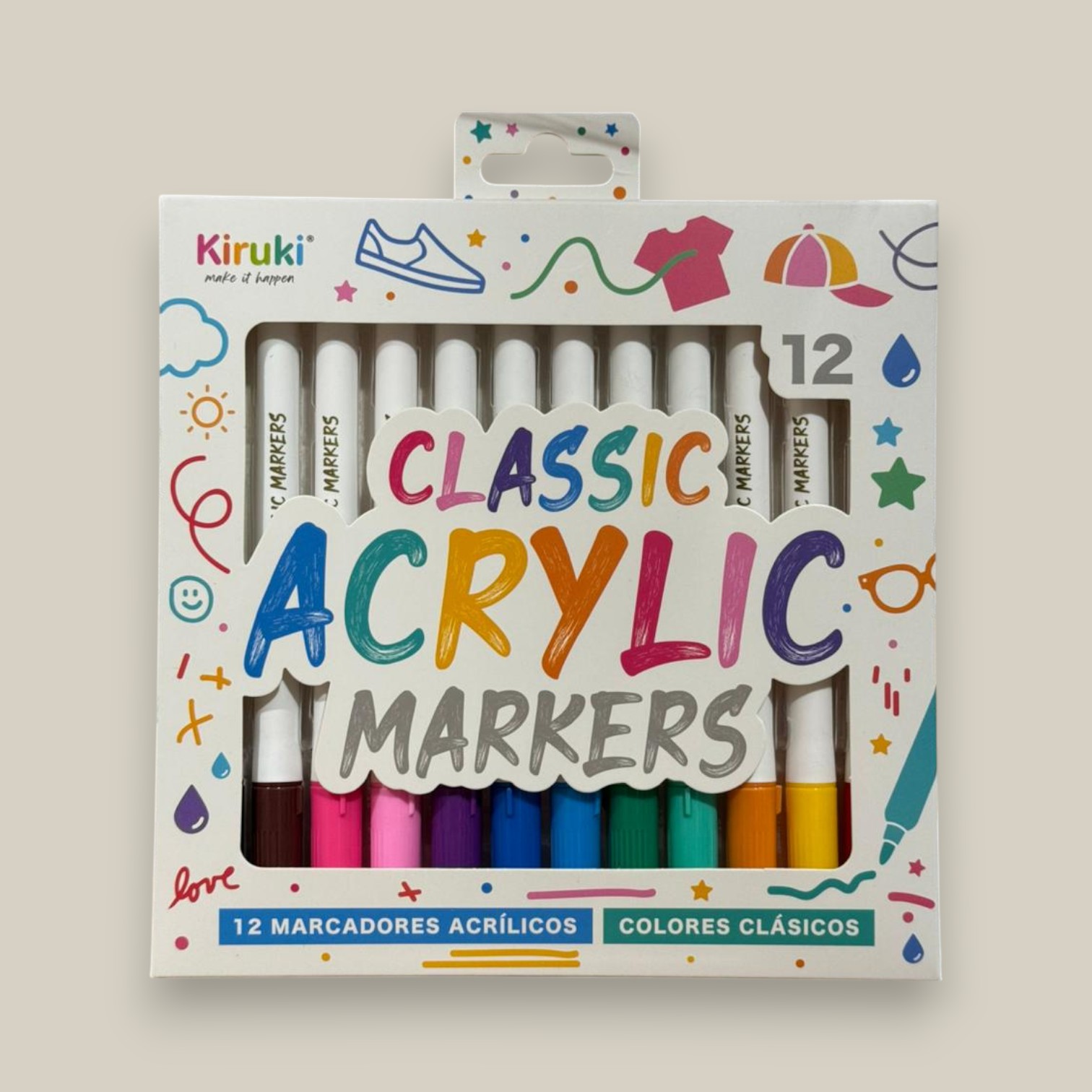Marcadores acrilicos x 12 clasicos