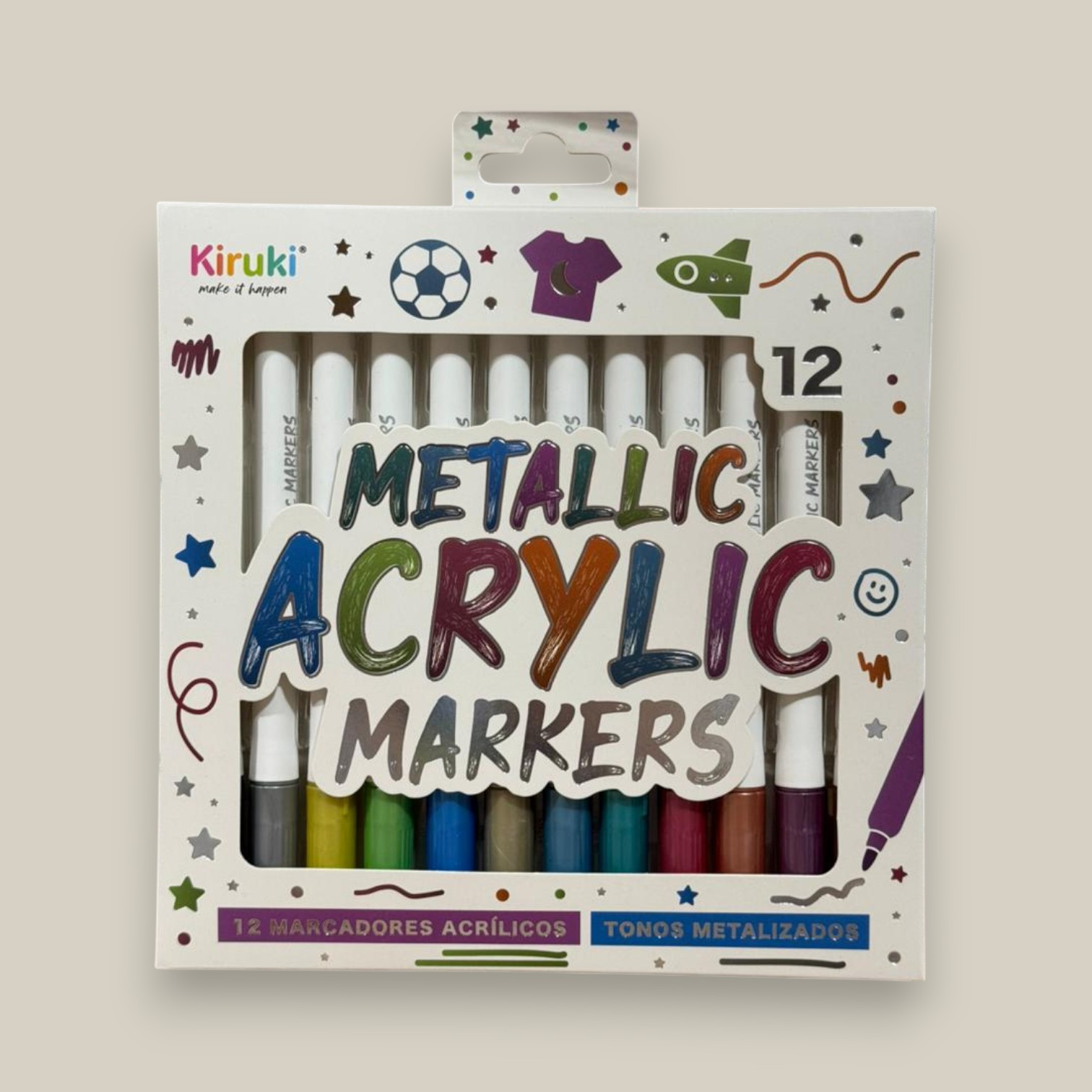 Marcadores acrilicos x 12 metalizados