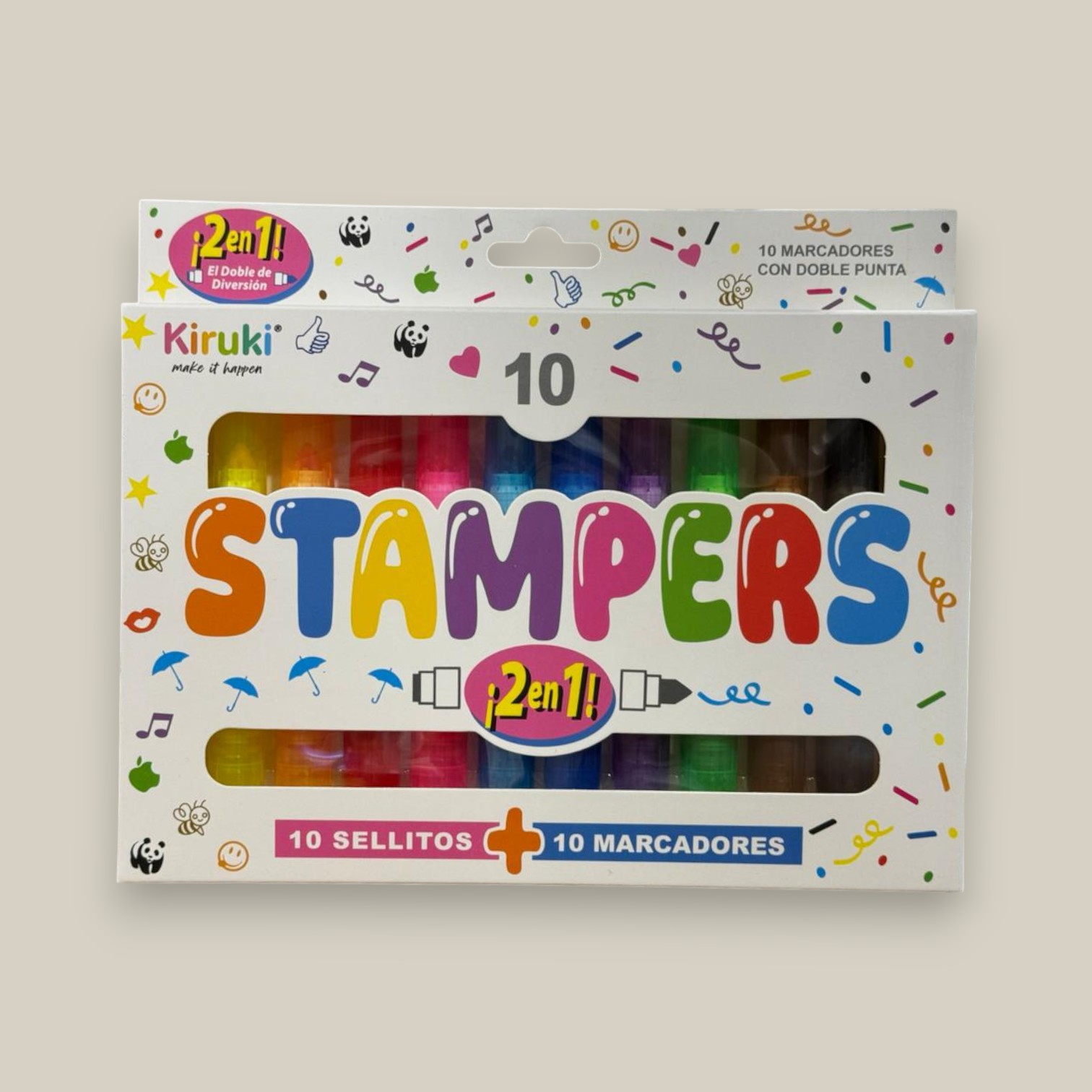 Marcadores minisellos x 10 doble punta