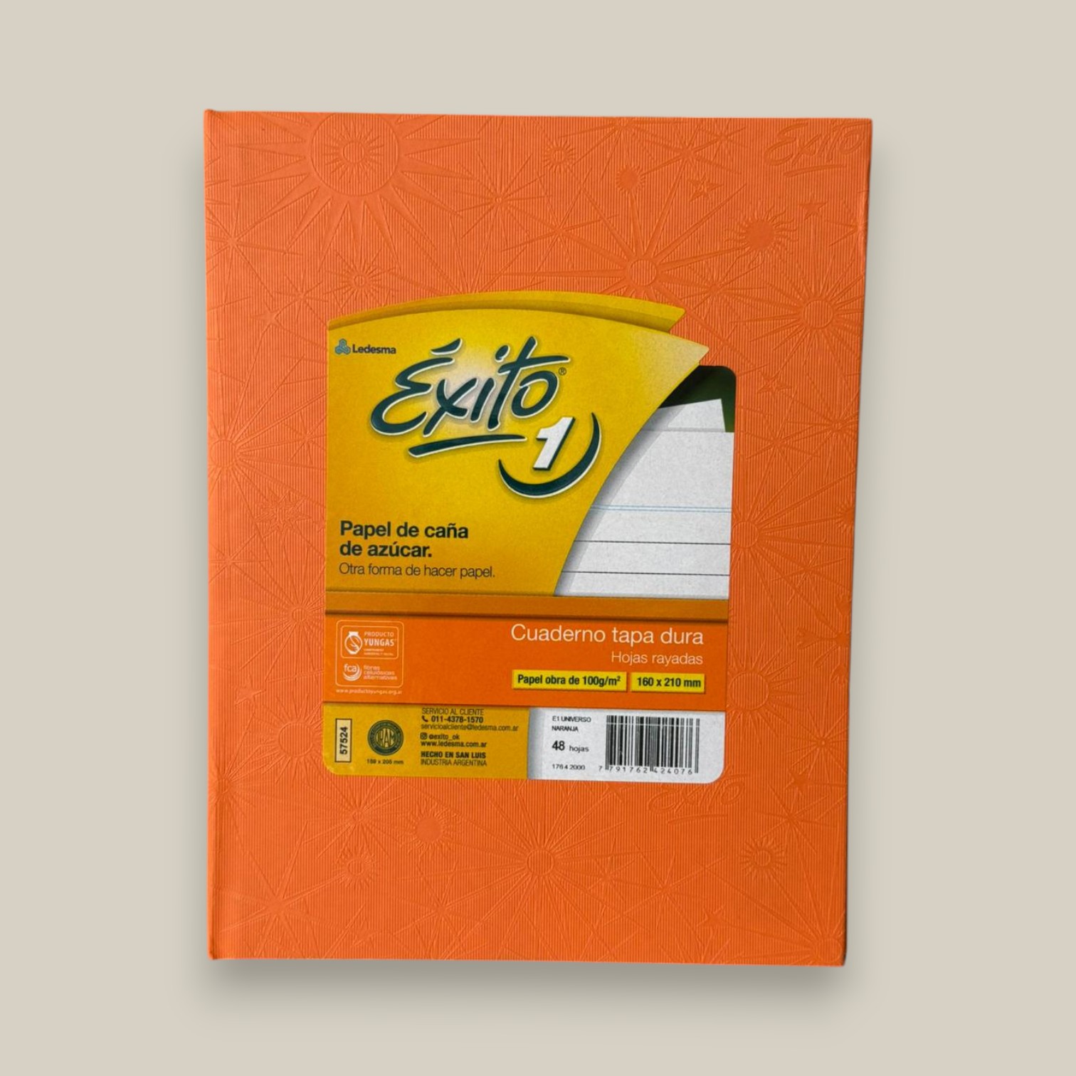 Cuaderno tapa dura exito naranja 48 h
