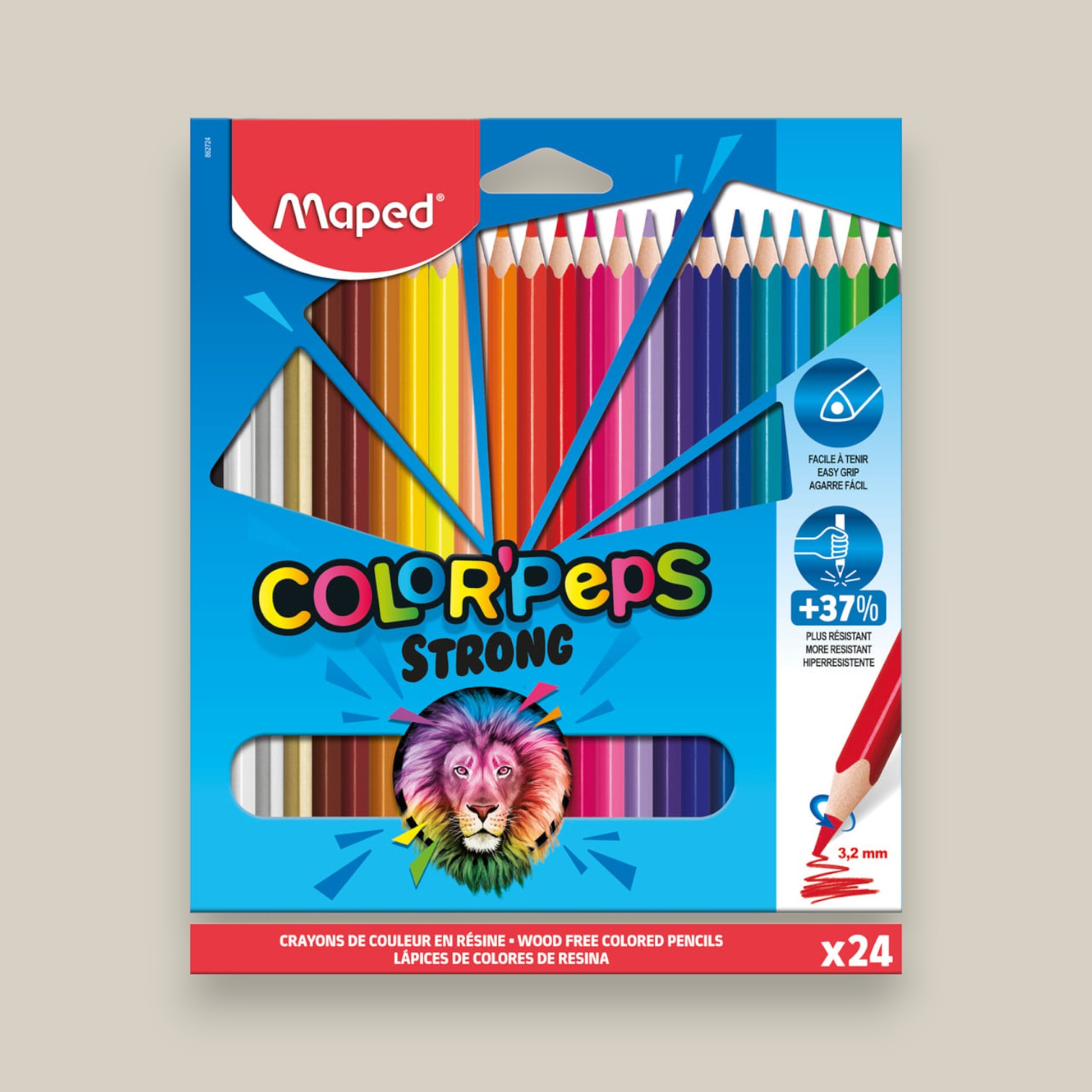 Lapices de colores largos strong - estuche x 24
