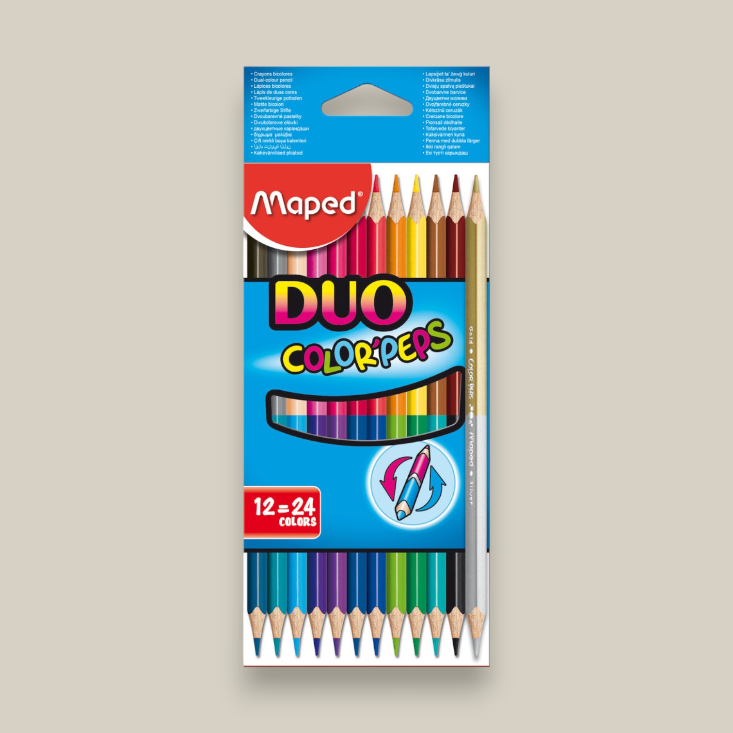 Lapices de colores duo - estuche x 12 (24 colores)