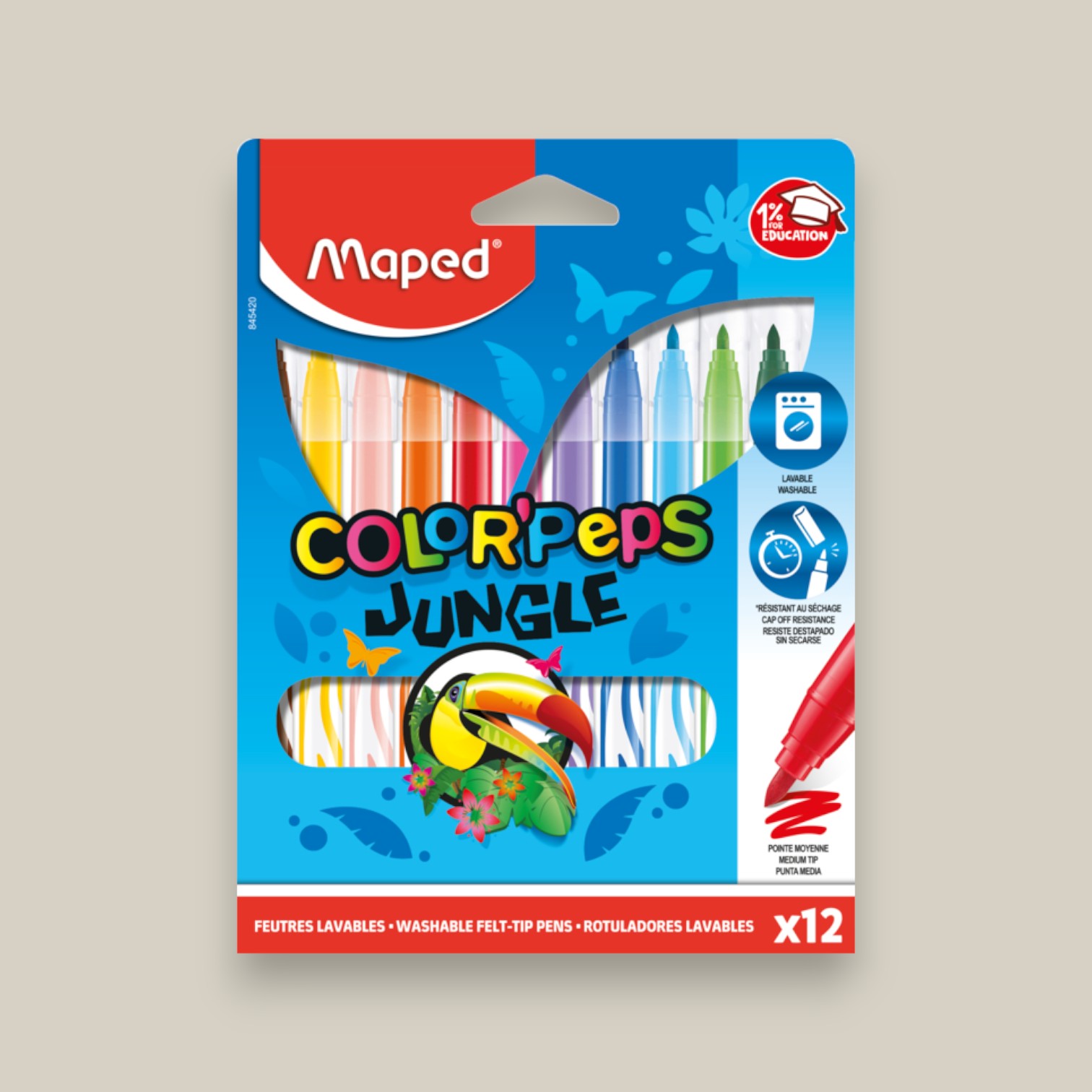 Marcadores jungle - estuche x 12