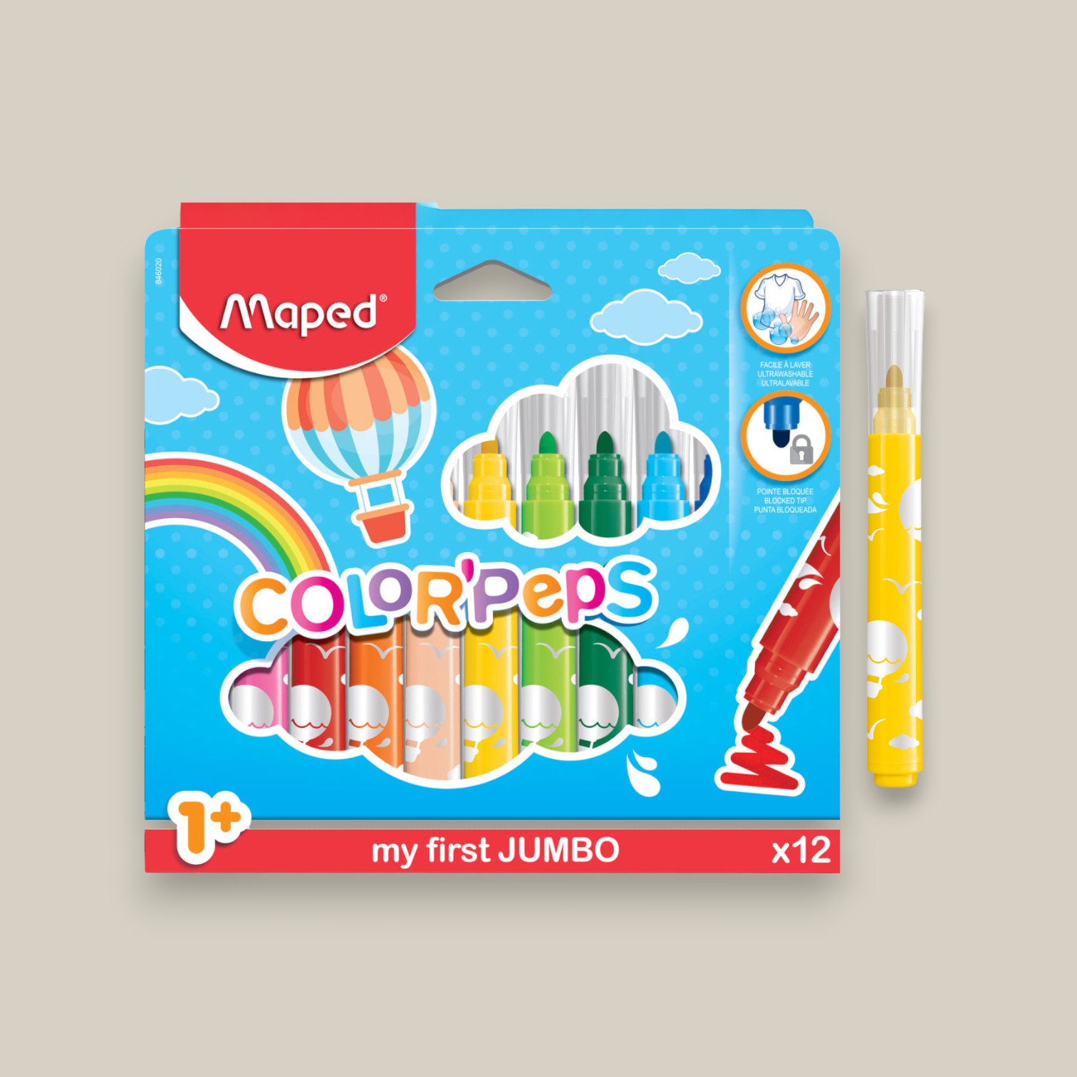 Marcadores jumbo - estuche x12