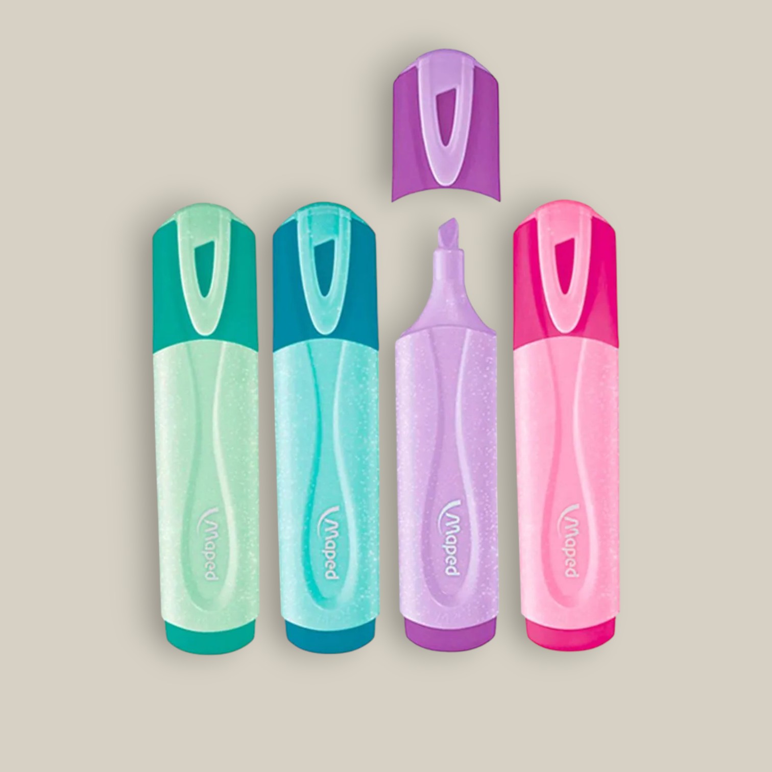 Resaltador pastel glitter surtido display x 12