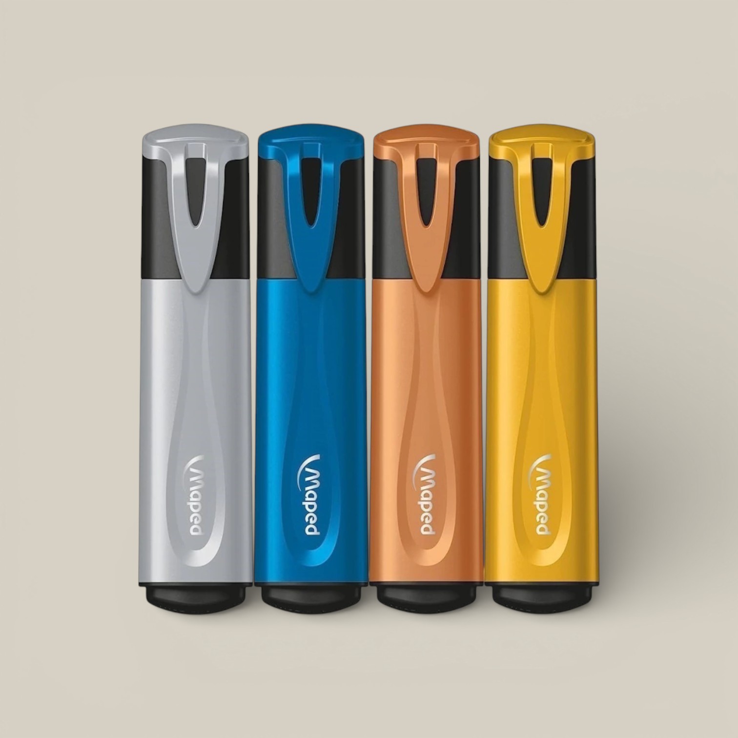 Resaltador metal glitter blister x 4