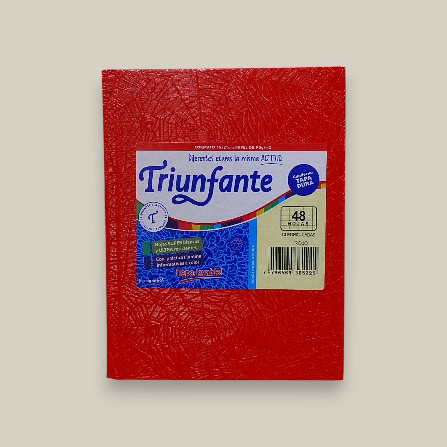 Cuaderno t/dura triunfante 48 hjs cuadriculado rojo n.1