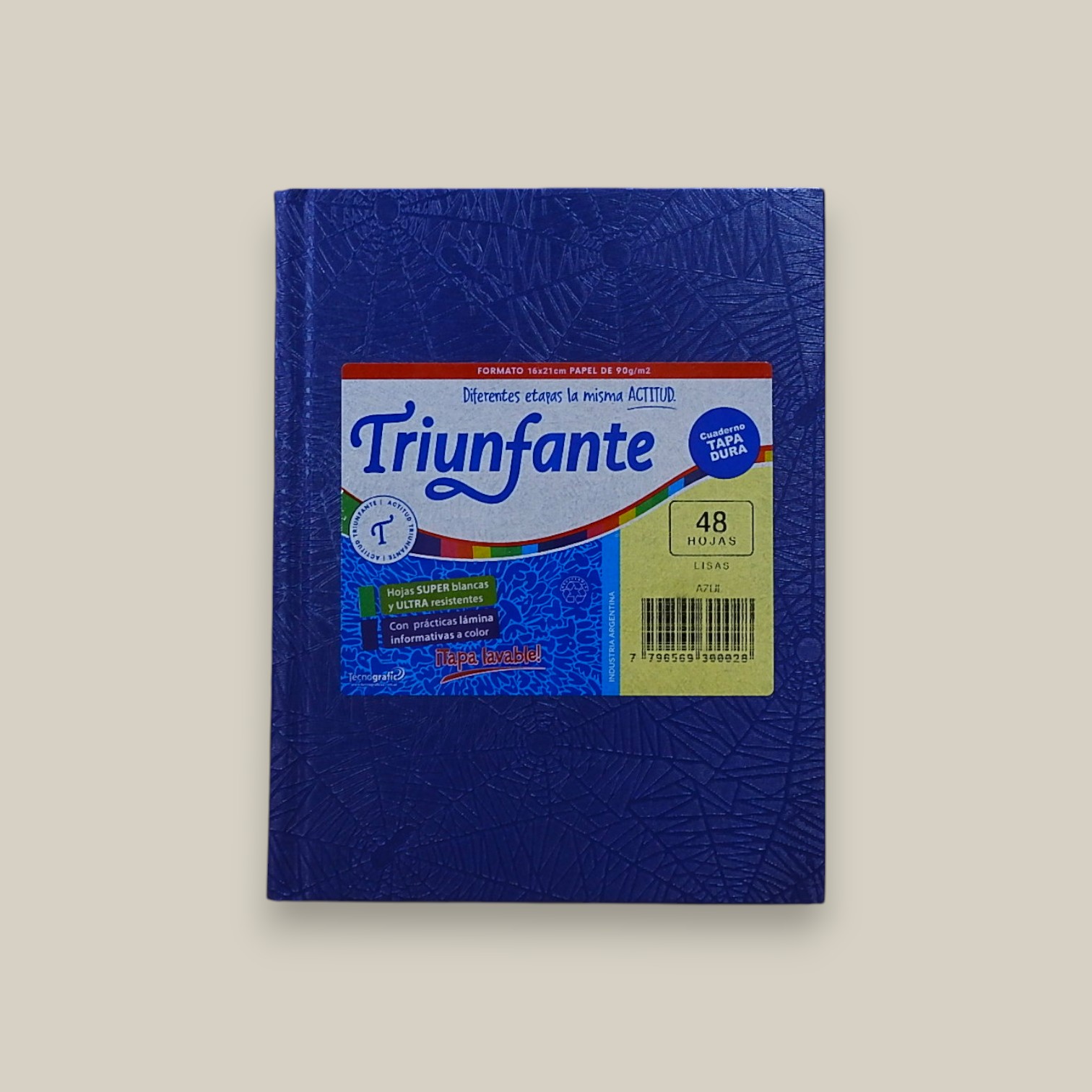 Cuaderno t/dura triunfante 48 hjs lisas azul n.1