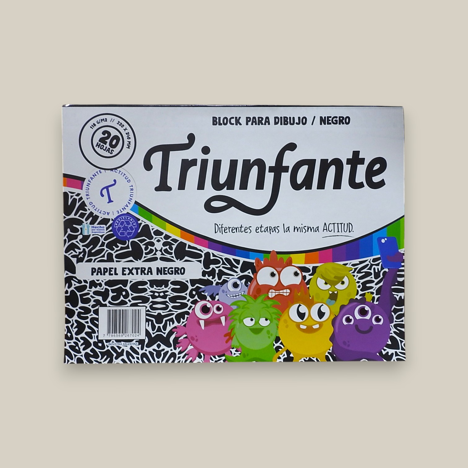 Blocks t/volc.triunfante 20 hjs dibujo n.5 negras