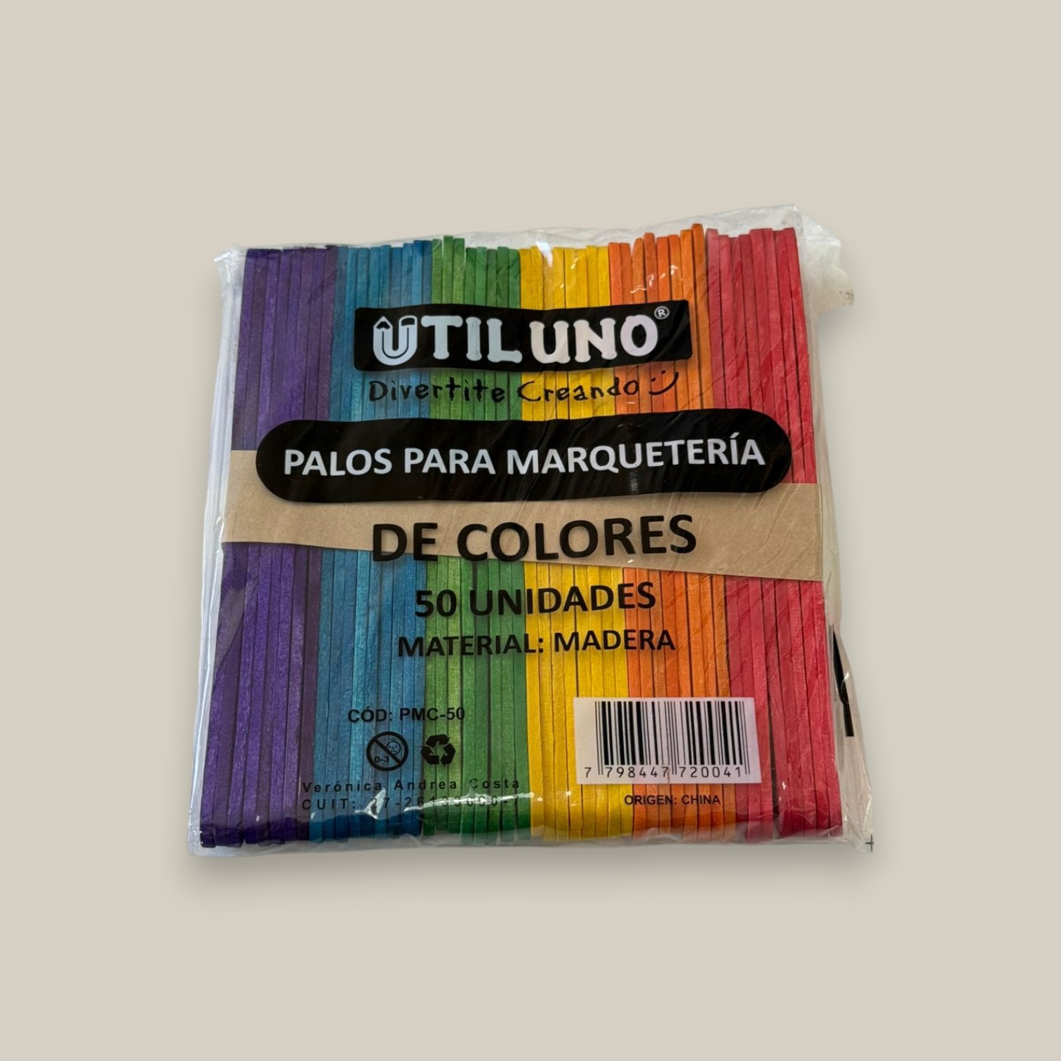Palos de marquetería colores x 50u