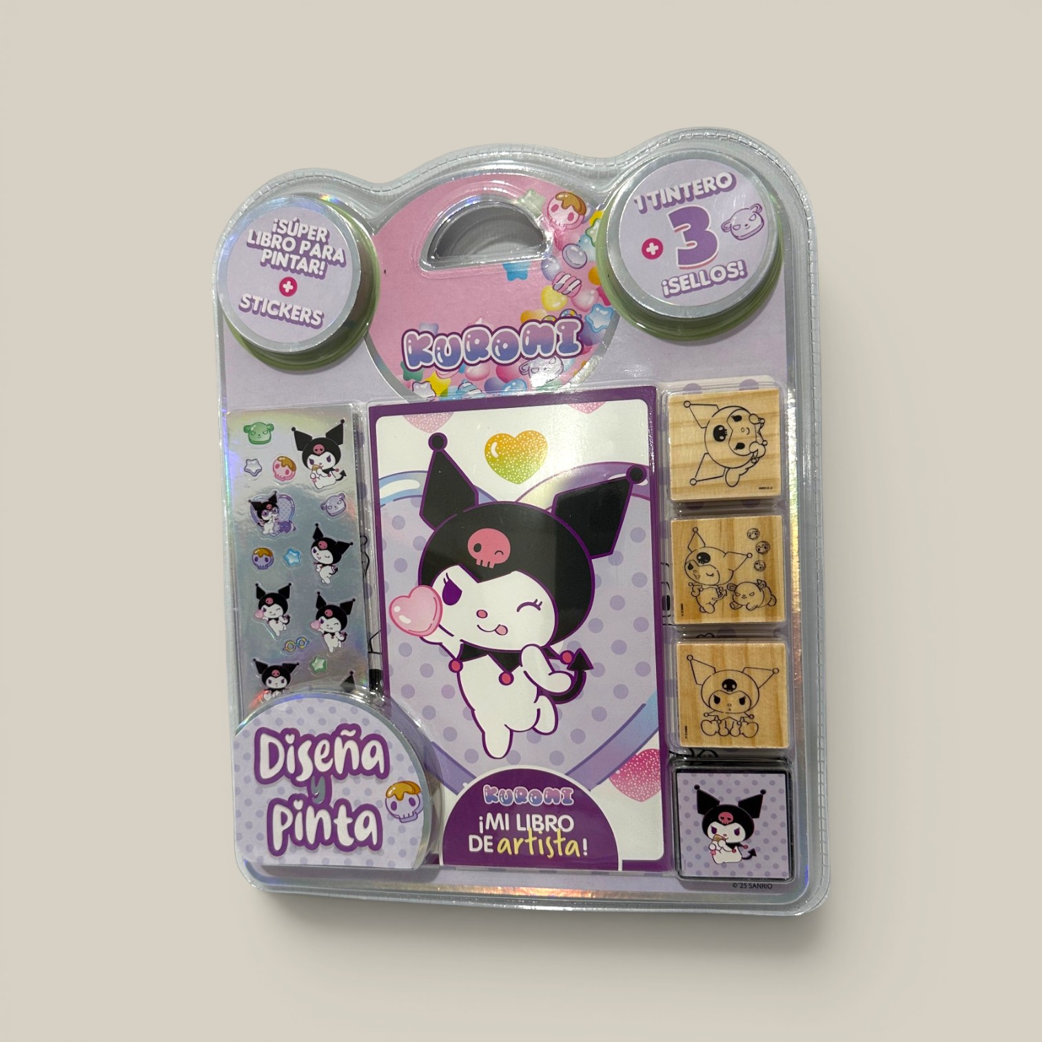 Libro p/diseñar y pintar kuromi c/accesorios