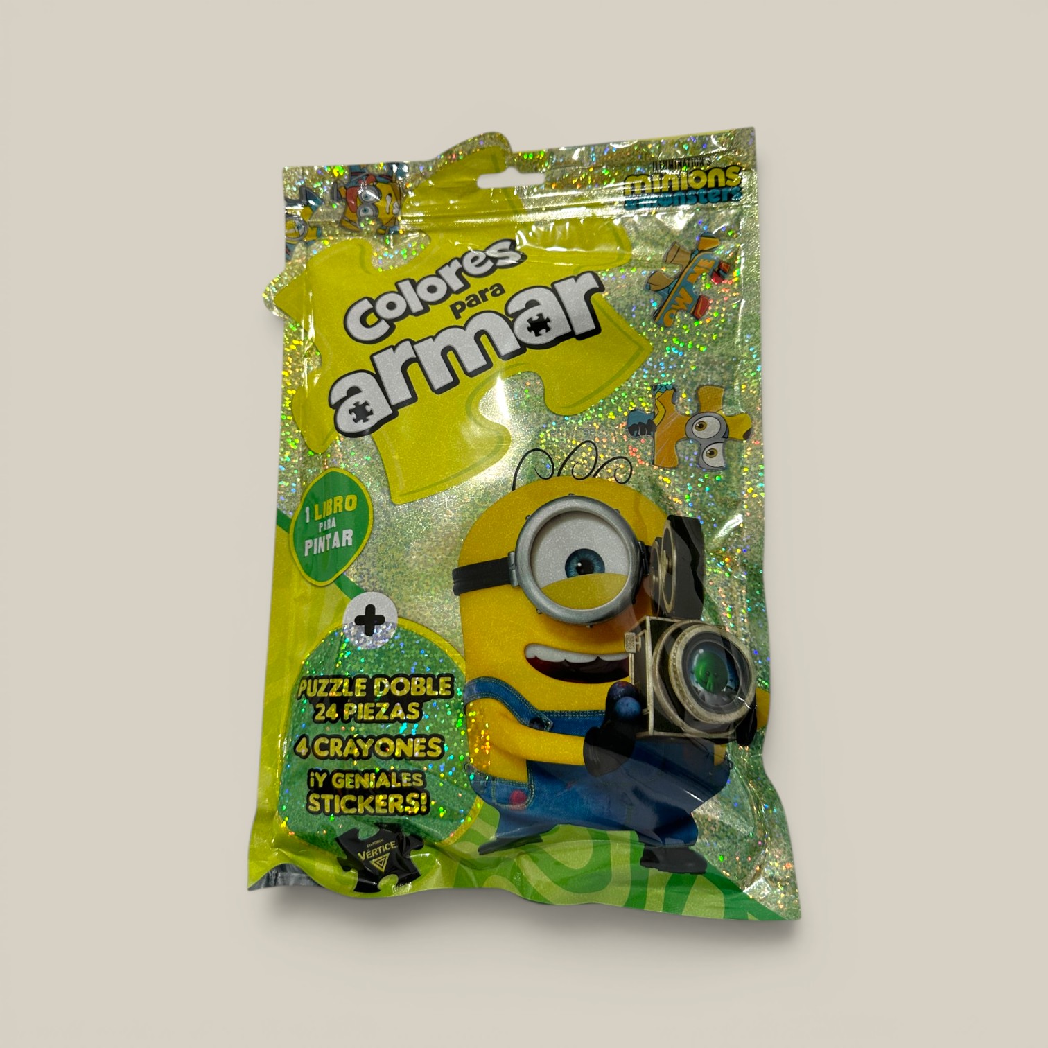 Libro p/colorear y armar minions 3 c/accesorios