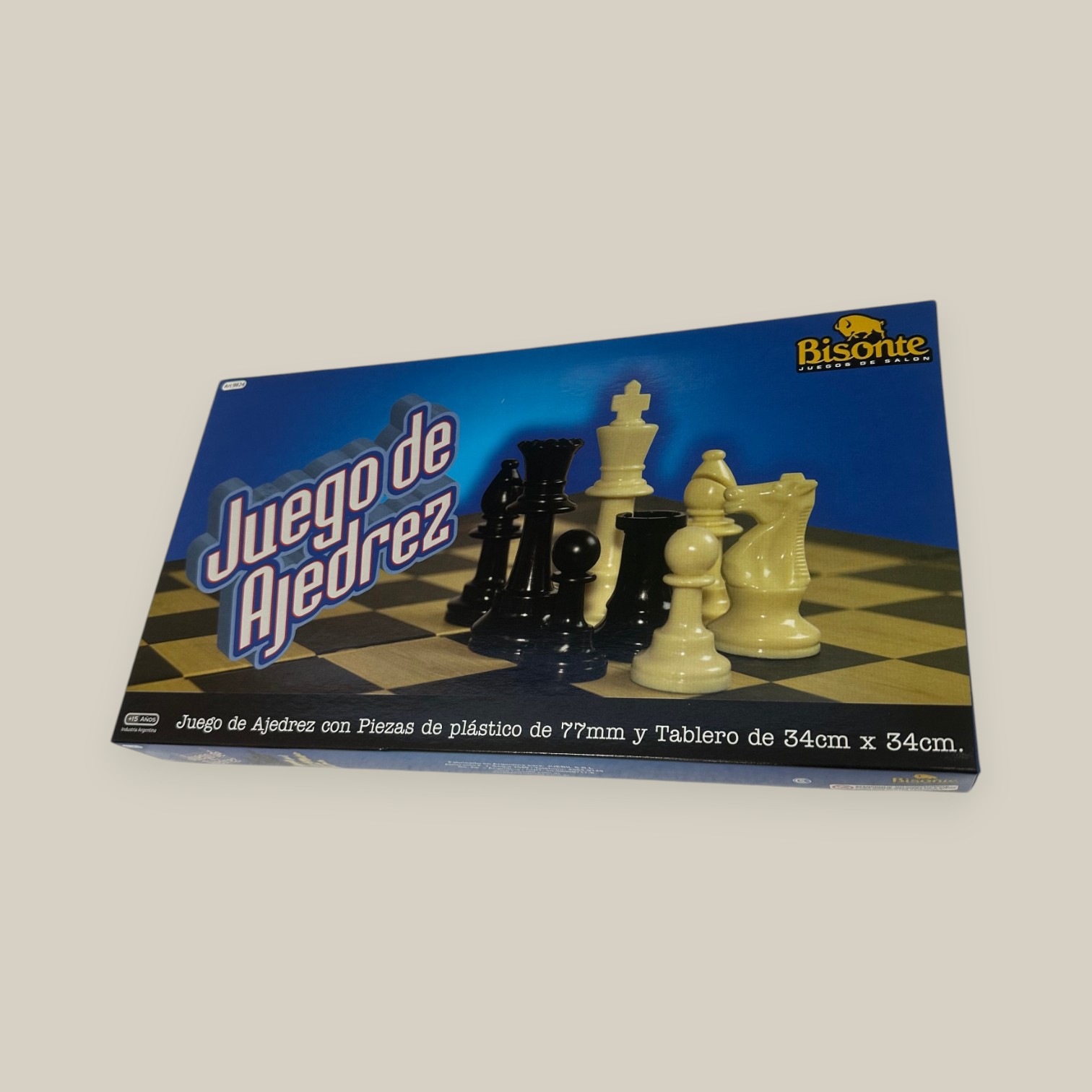 Ajedrez bisonte 34x34 fichas plastico