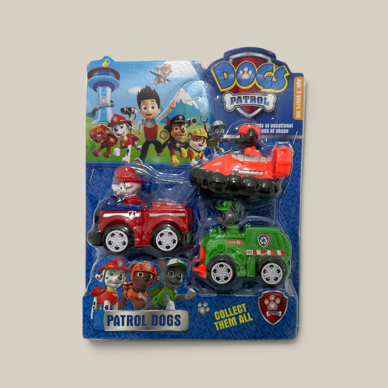 Paw patrol x 3 c/auto e/blister