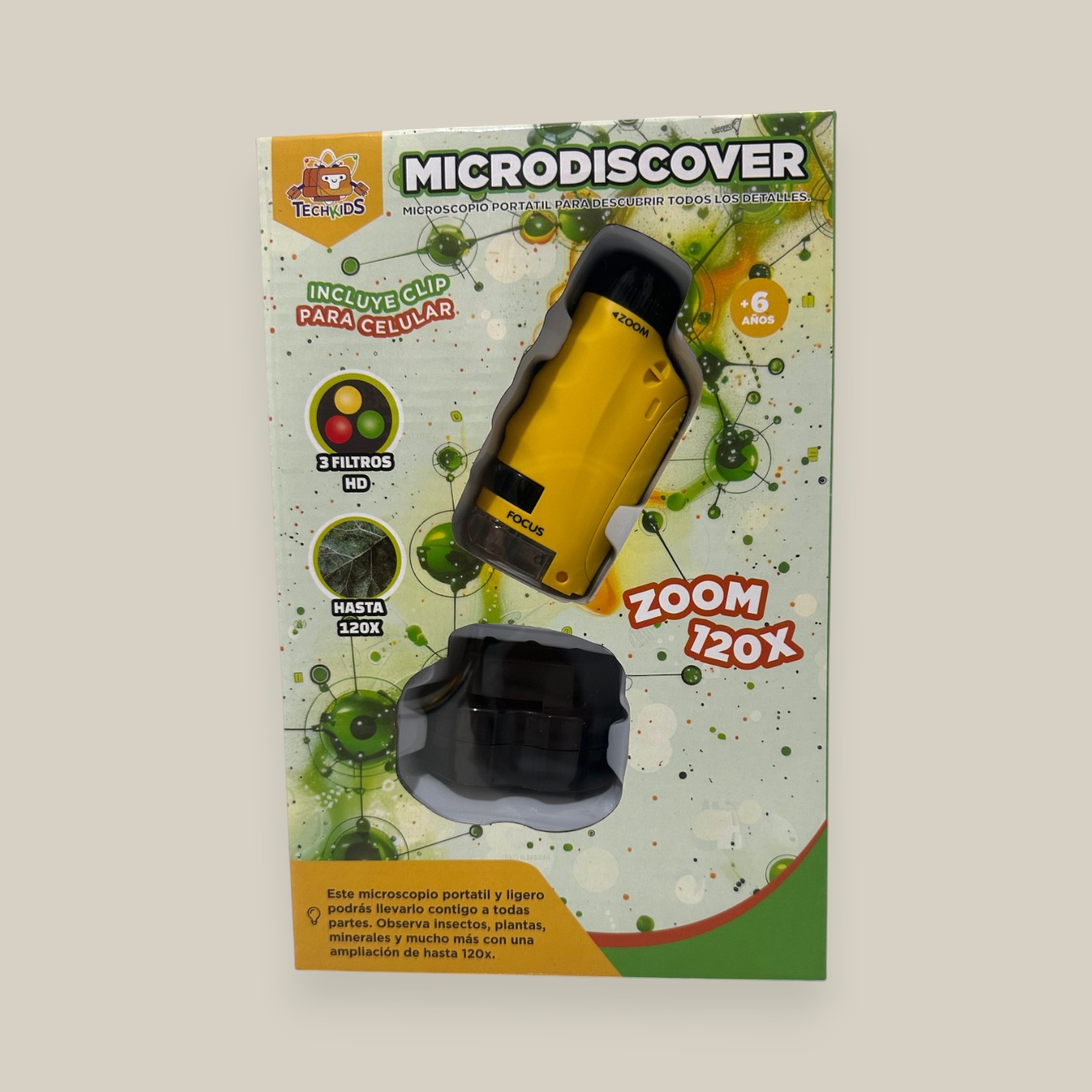 Microcospio de mano con base portatil