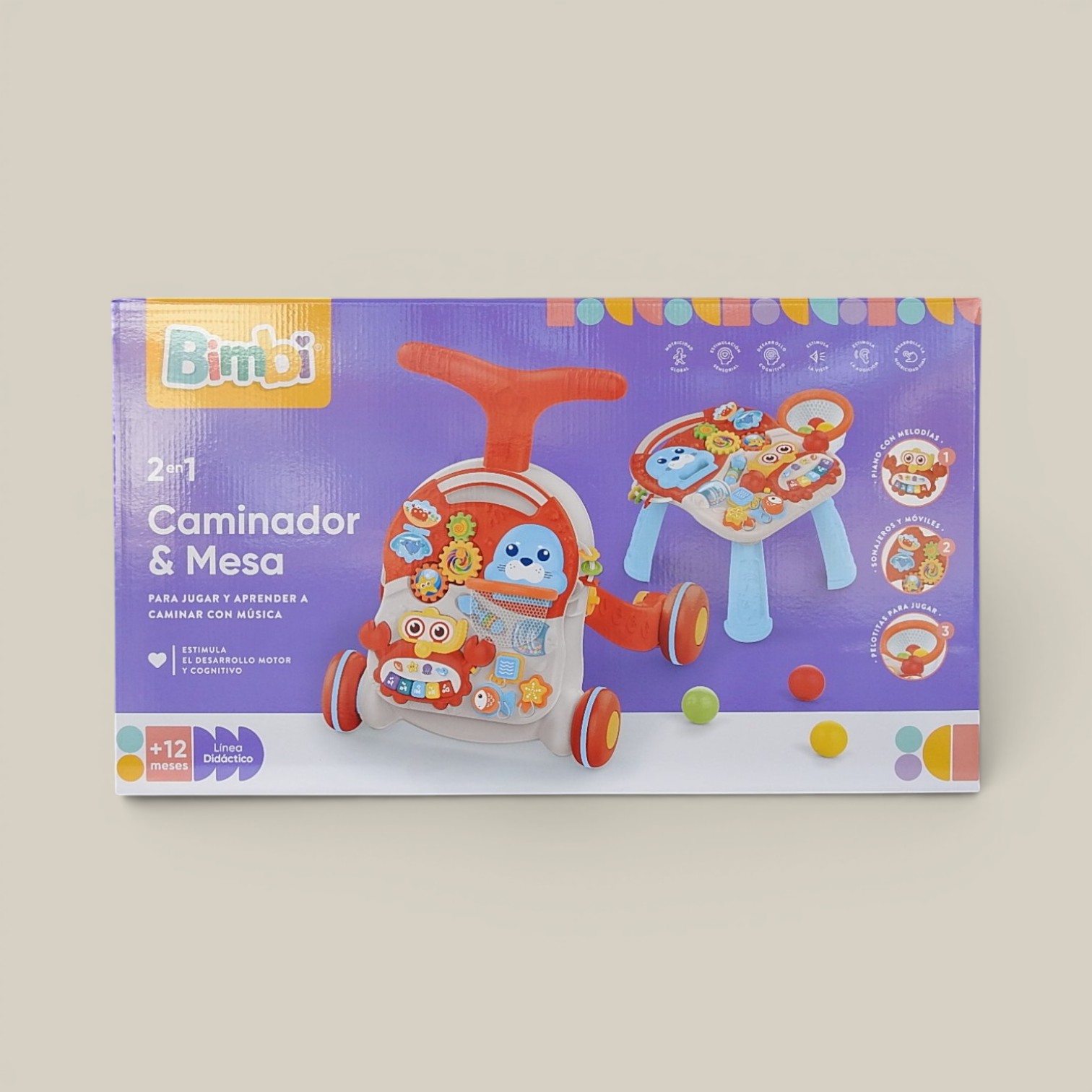 Caminador mesa didactica 2 en 1 bimbi