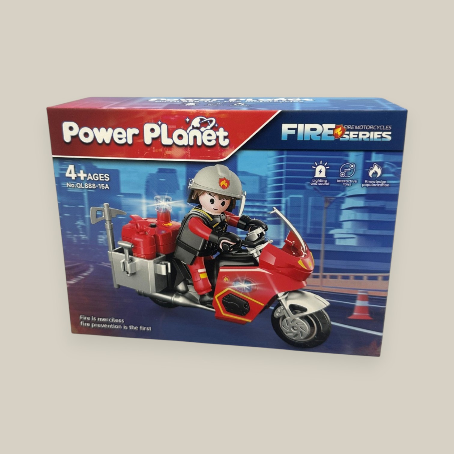 Power planet bombero motociclista