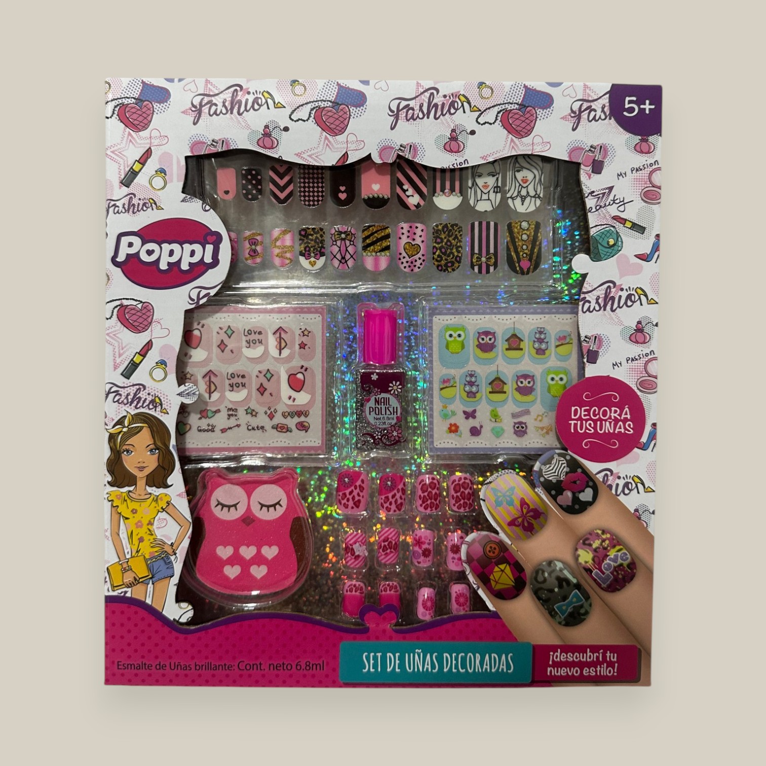 Set de uñas decoradas poppi