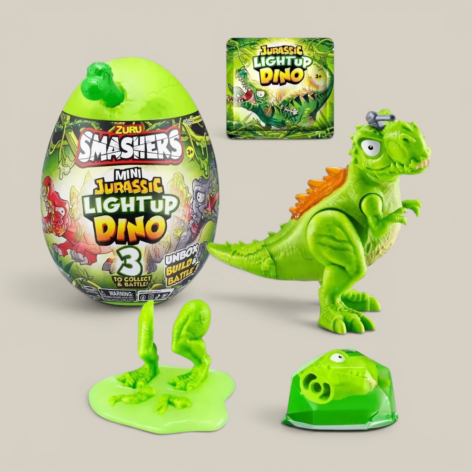 Smashers mini egg jurassic light up dino
